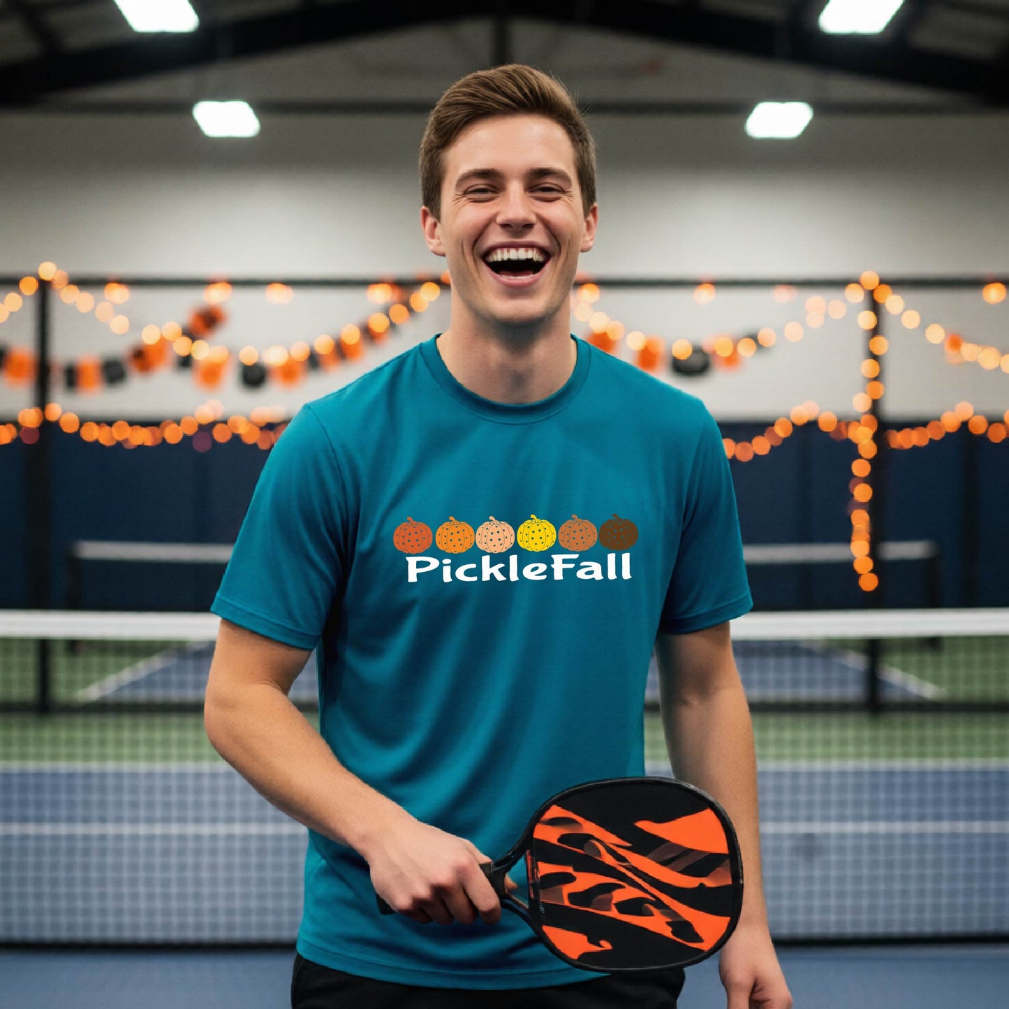 Picklefall | Men's SHalloween Mens Pickleball T-Shirt Funny Spooky Season Shirt Pickleball Performance Gift Halloween Apparel hort Sleeve Athletic Performance T-Shirt | 100% Polyester