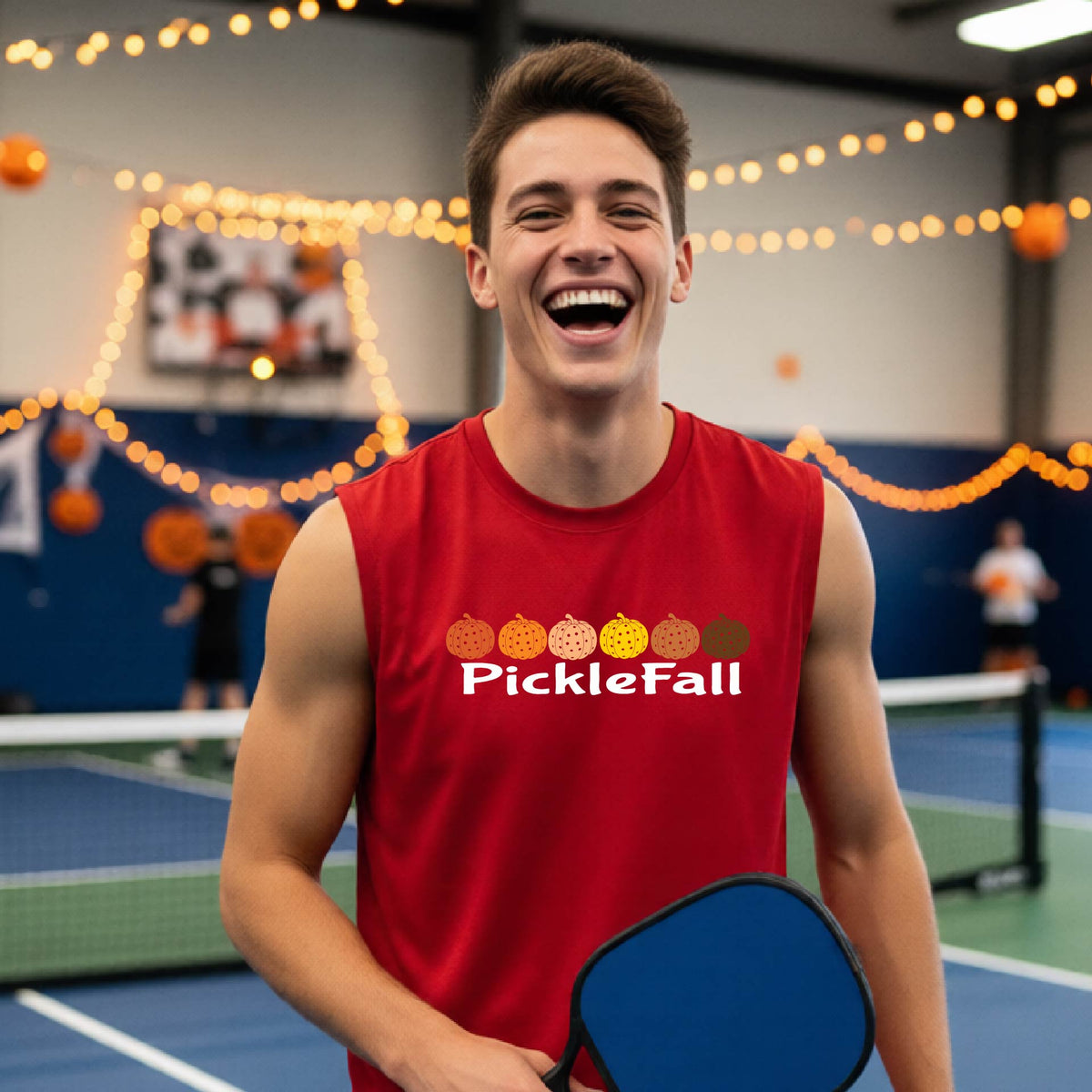 Pickleball Mens Halloween Shirt Funny Moisture-Wicking T-Shirt Spooky Season Pickleball Apparel Gift for Players