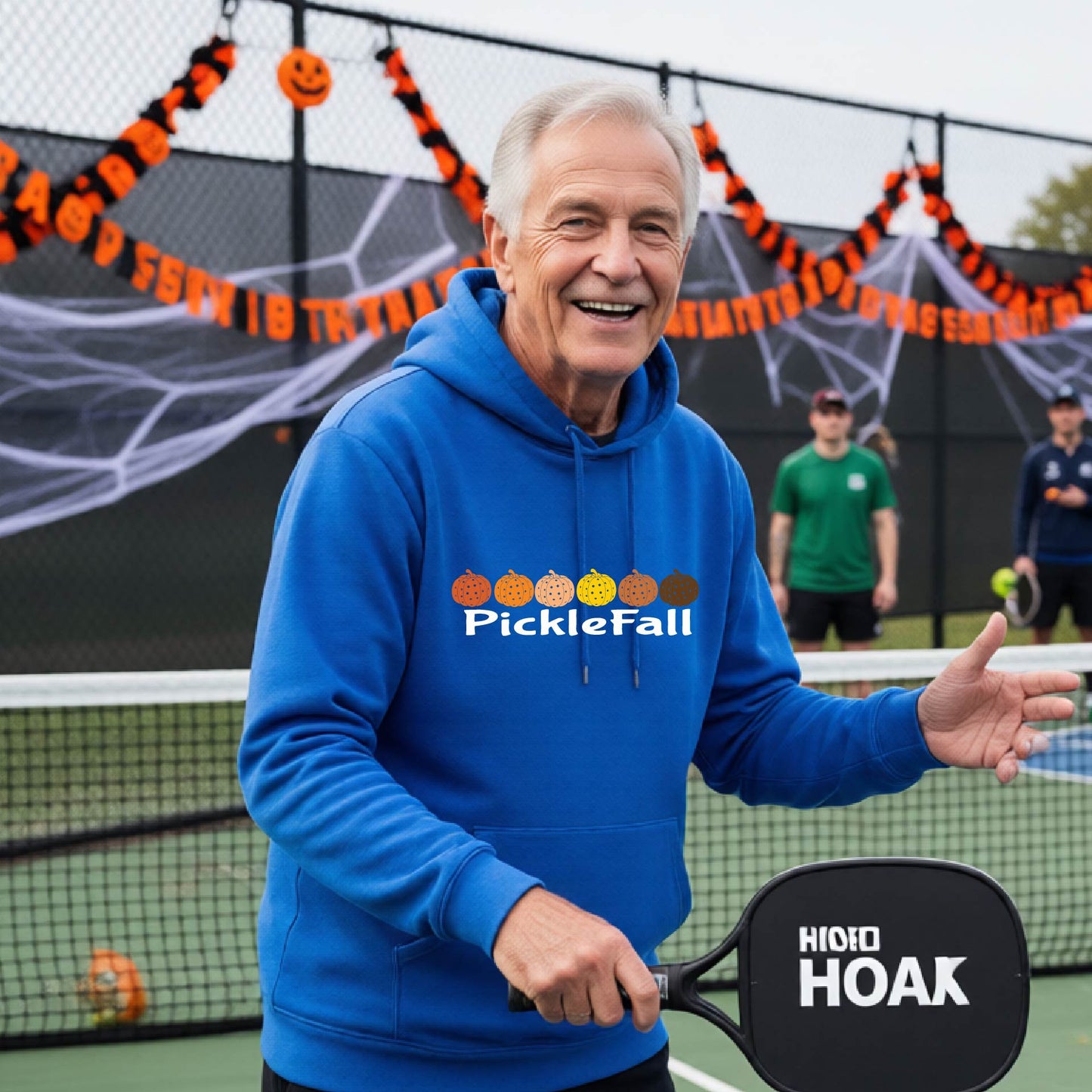 Funny Unisex Halloween Pickleball Hoodie Pullover Spooky Pickleball Sweatshirt Pickleball Gift