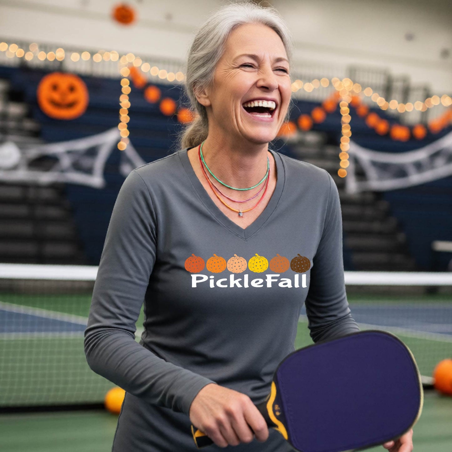 Womens Funny Fall Halloween Pickleball Shirt Spooky Pickleball T-Shirt Halloween Gift for Pickleball Players