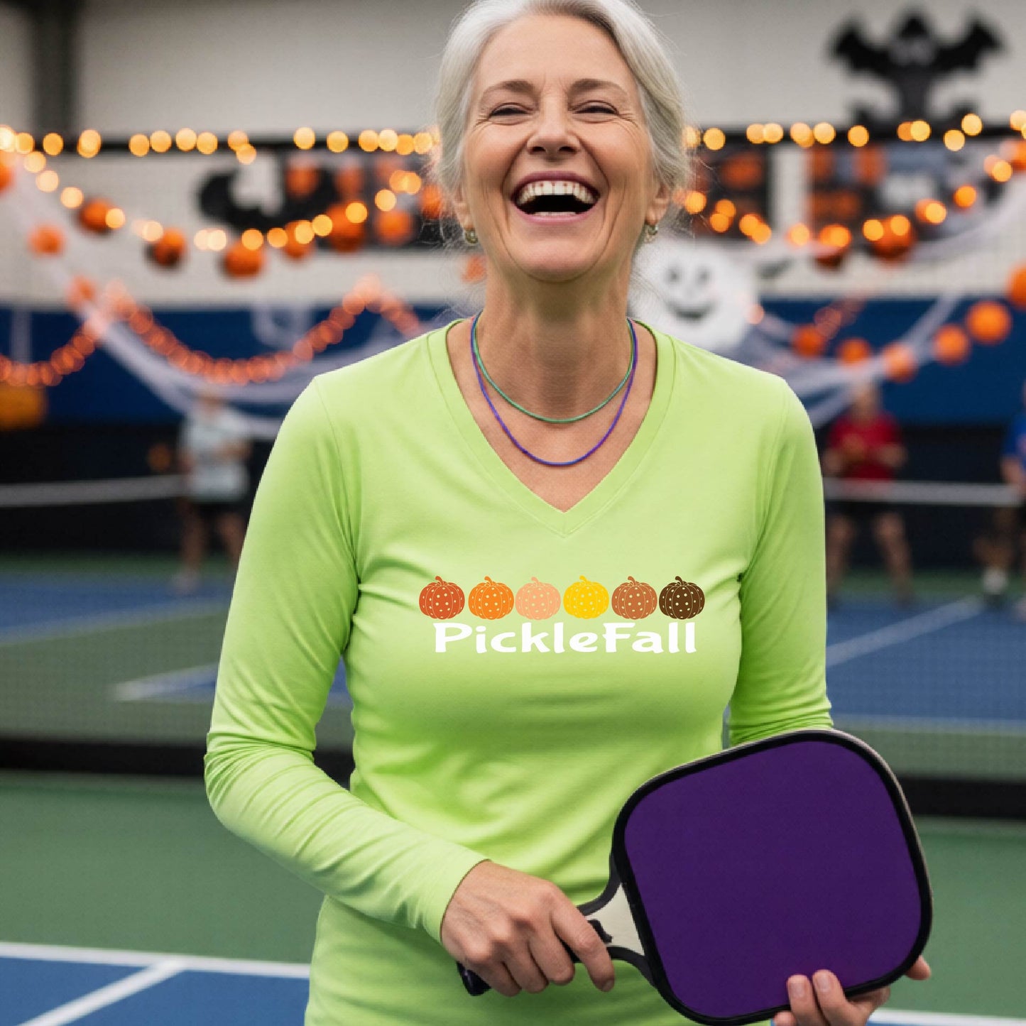 Womens Funny Fall Halloween Pickleball Shirt Spooky Pickleball T-Shirt Halloween Gift for Pickleball Players
