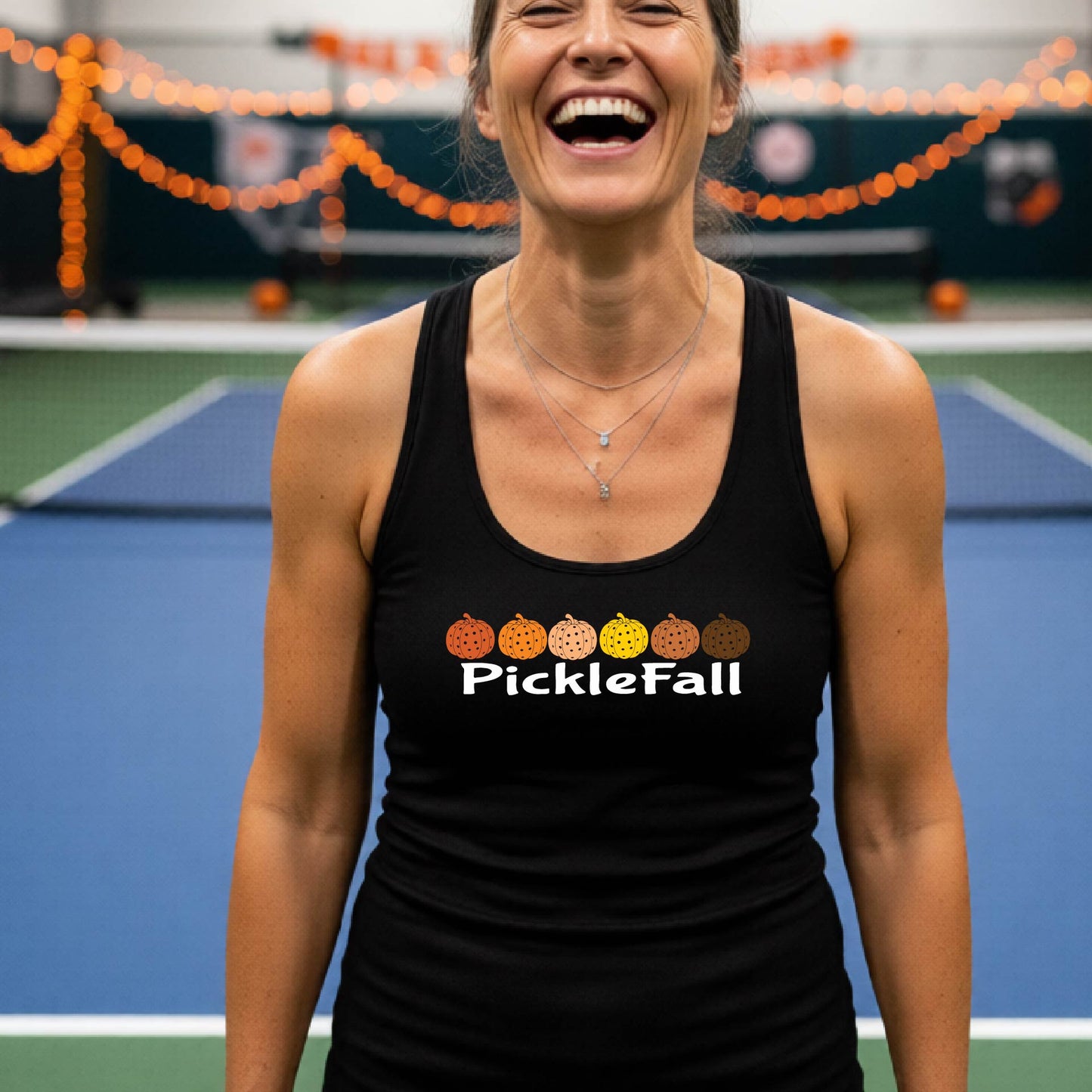Halloween Fall Womens Pickleball T-Shirt Funny Spooky Season Shirt Pickleball Player Gift Halloween Apparel