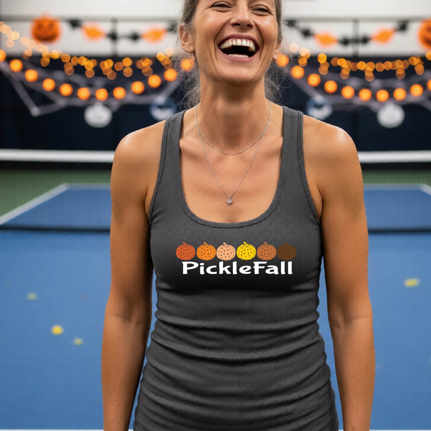 Halloween Fall Womens Pickleball T-Shirt Funny Spooky Season Shirt Pickleball Player Gift Halloween Apparel