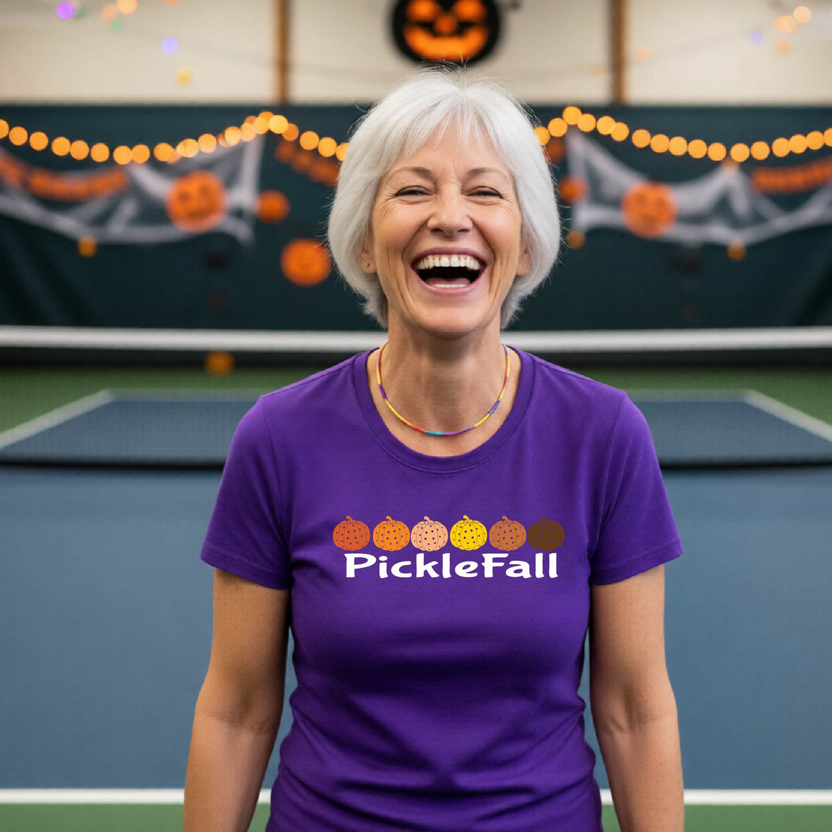 Womens Funny Fall Halloween Pickleball Shirt Spooky Pickleball T-Shirt Halloween Gift for Pickleball Players