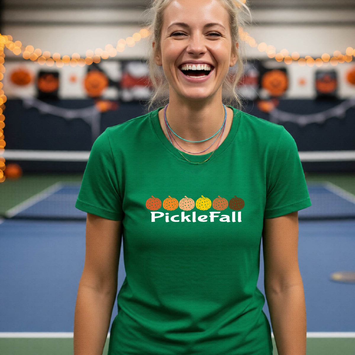 Womens Funny Fall Halloween Pickleball Shirt Spooky Pickleball T-Shirt Halloween Gift for Pickleball Players