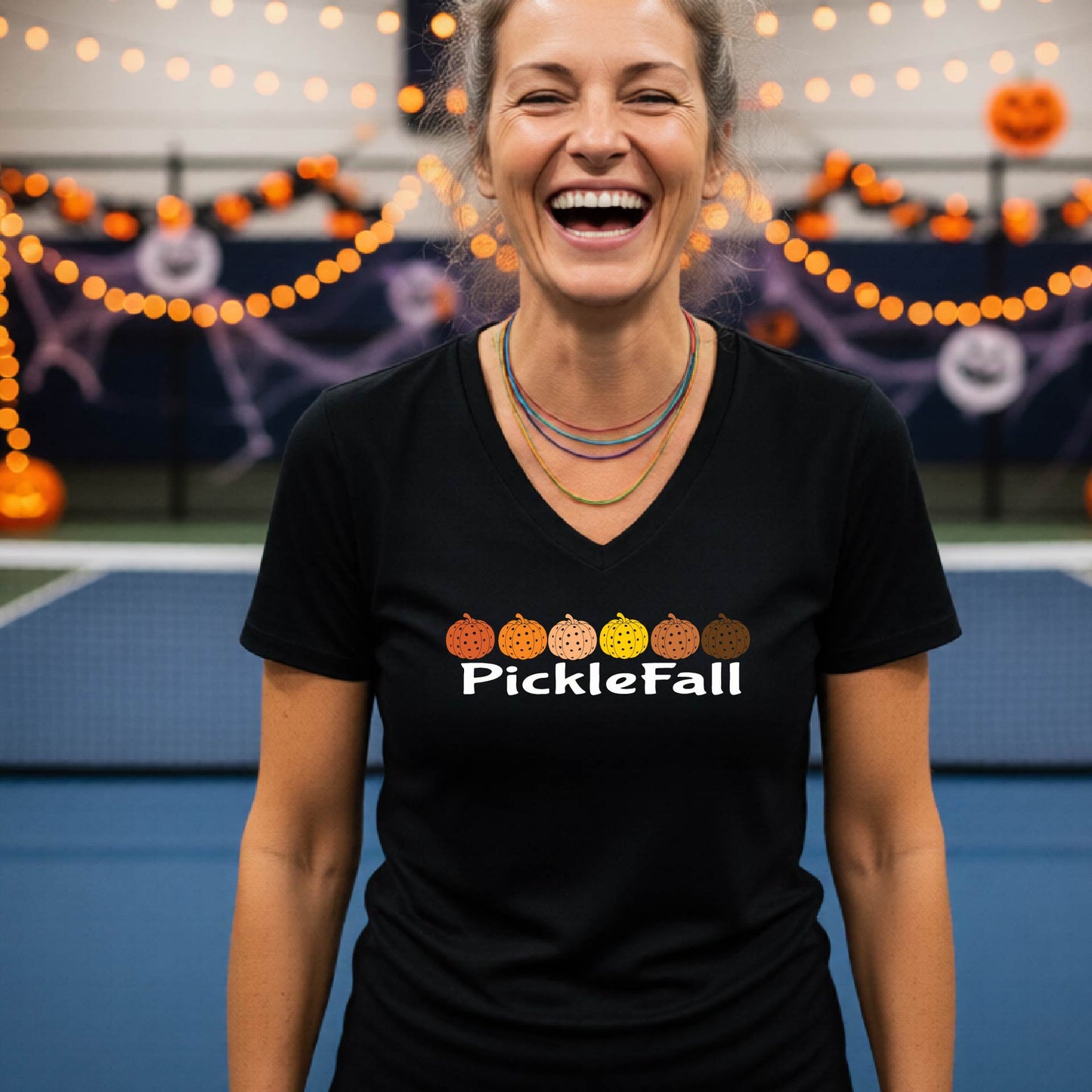 Womens Halloween Pickleball Shirt Funny Pickleball T-Shirt Spooky Season Shirt Pickleball Gift
