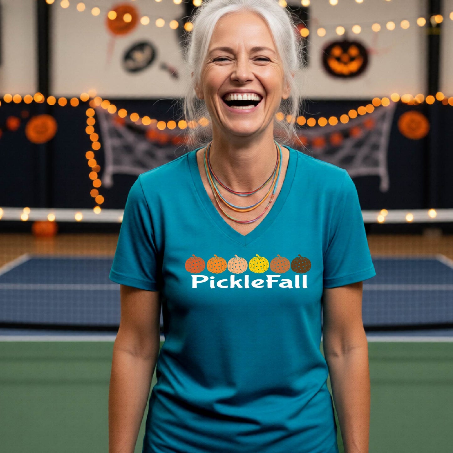 Womens Halloween Pickleball Shirt Funny Pickleball T-Shirt Spooky Season Shirt Pickleball Gift