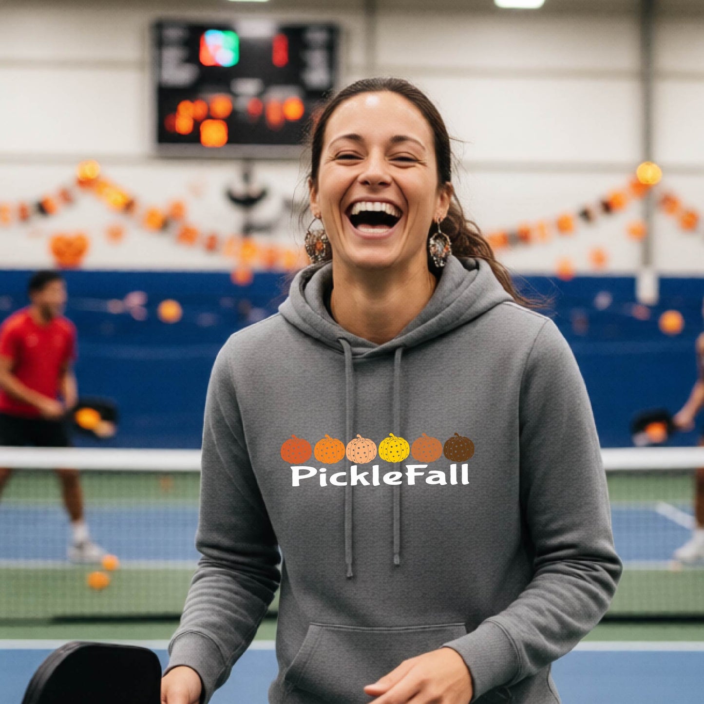 Women's Halloween Pickleball Hoodie Spooky Season Sweatshirt Pickleball Clothing Pullover