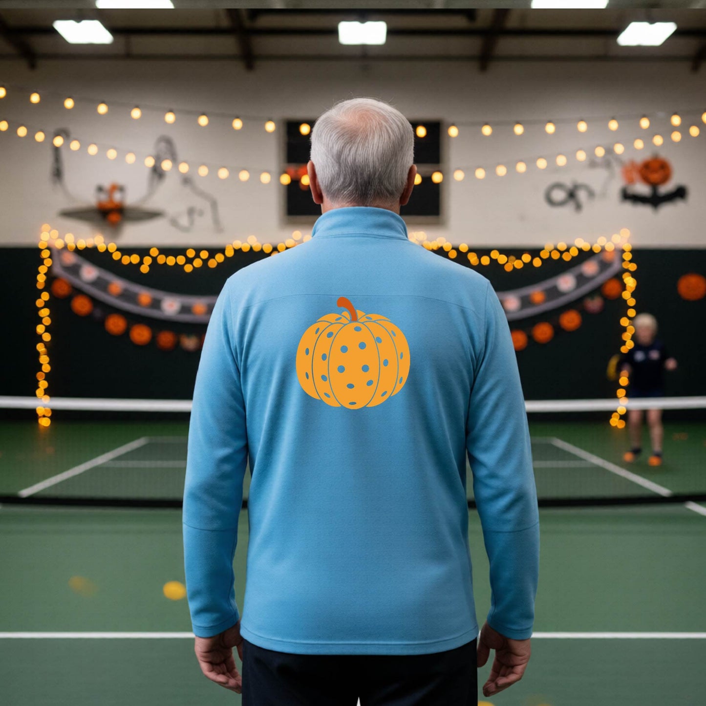 Halloween Mens Quarter-Zip Shirt Funny Spooky Season Pickleball Performance Gift Halloween Apparel