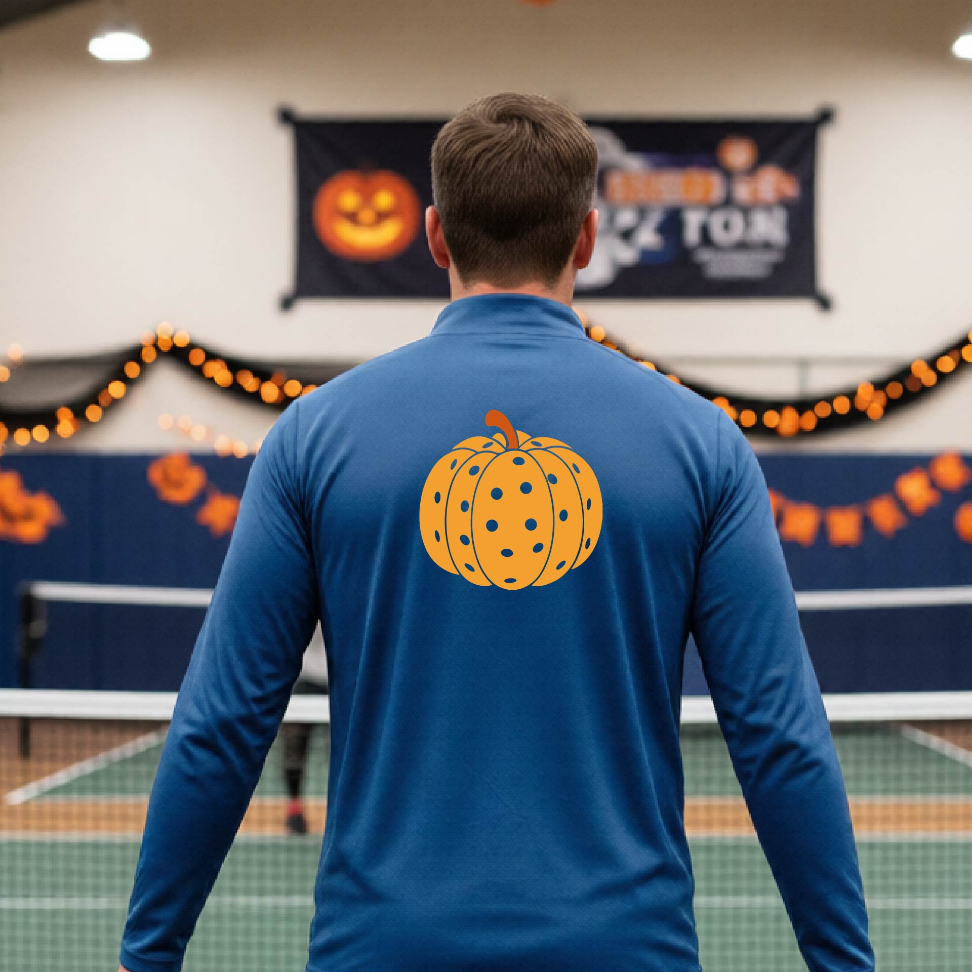 Halloween Mens Quarter-Zip Shirt Funny Spooky Season Pickleball Performance Gift Halloween Apparel