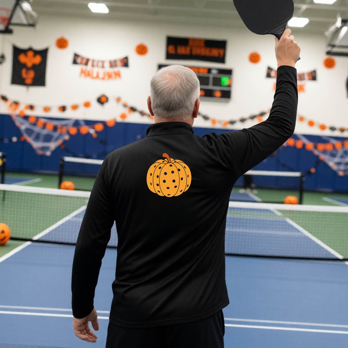 Halloween Mens Quarter-Zip Shirt Funny Spooky Season Pickleball Performance Gift Halloween Apparel