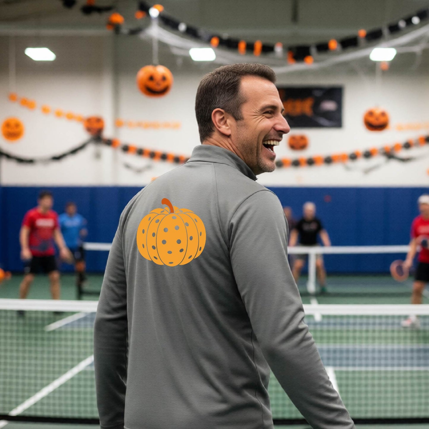 Halloween Mens Quarter-Zip Shirt Funny Spooky Season Pickleball Performance Gift Halloween Apparel