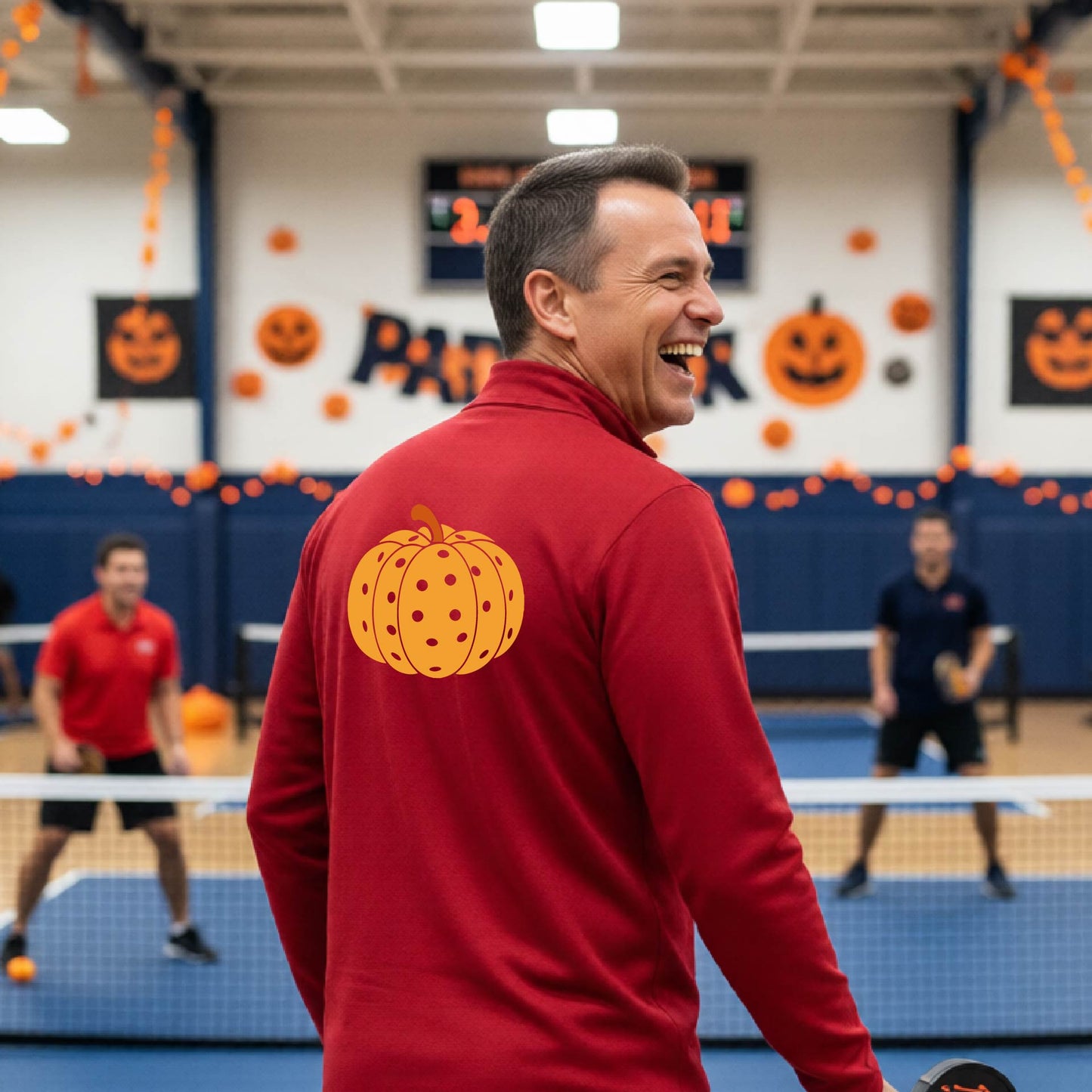 Halloween Mens Quarter-Zip Shirt Funny Spooky Season Pickleball Performance Gift Halloween Apparel