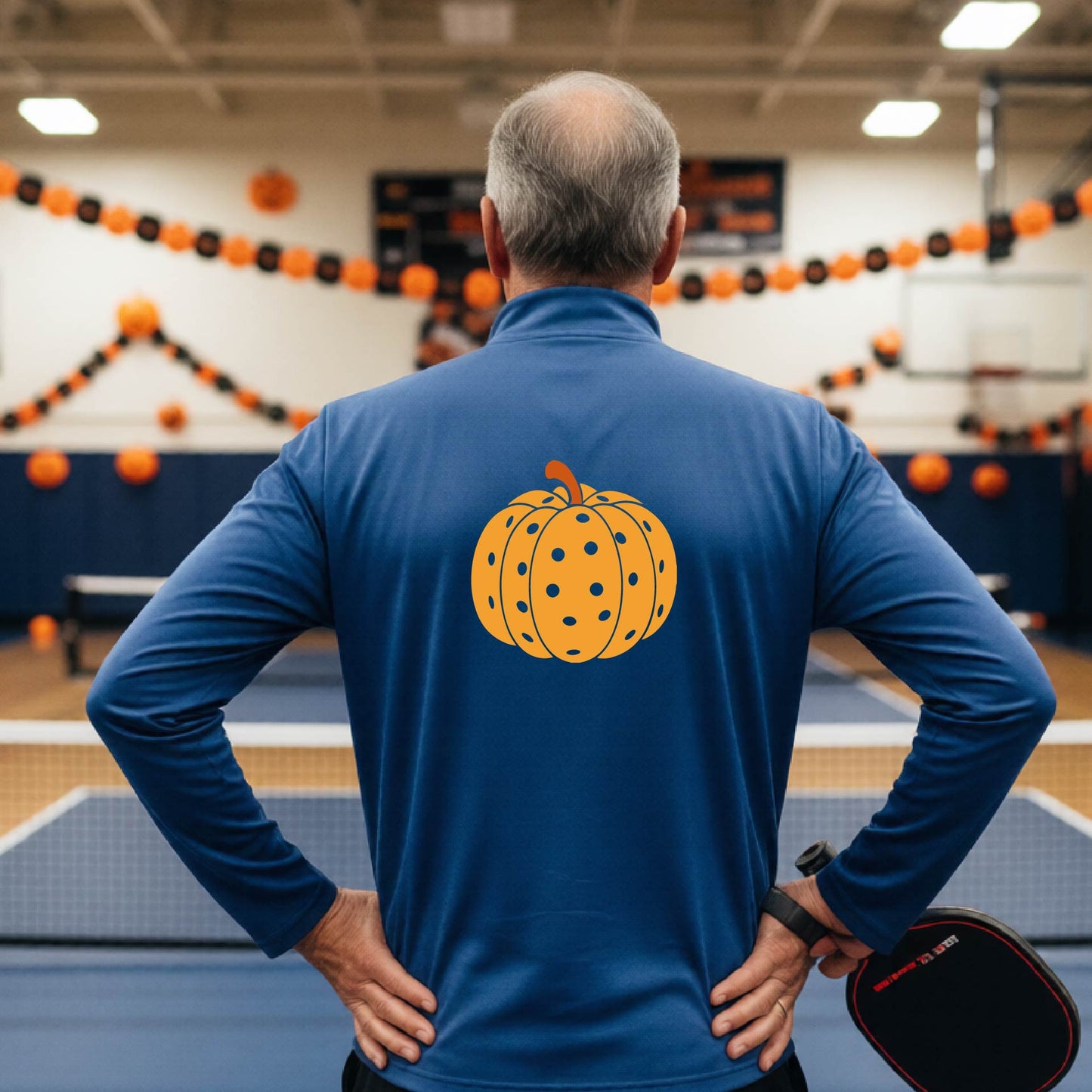 Halloween Mens Quarter-Zip Shirt Funny Spooky Season Pickleball Performance Gift Halloween Apparel