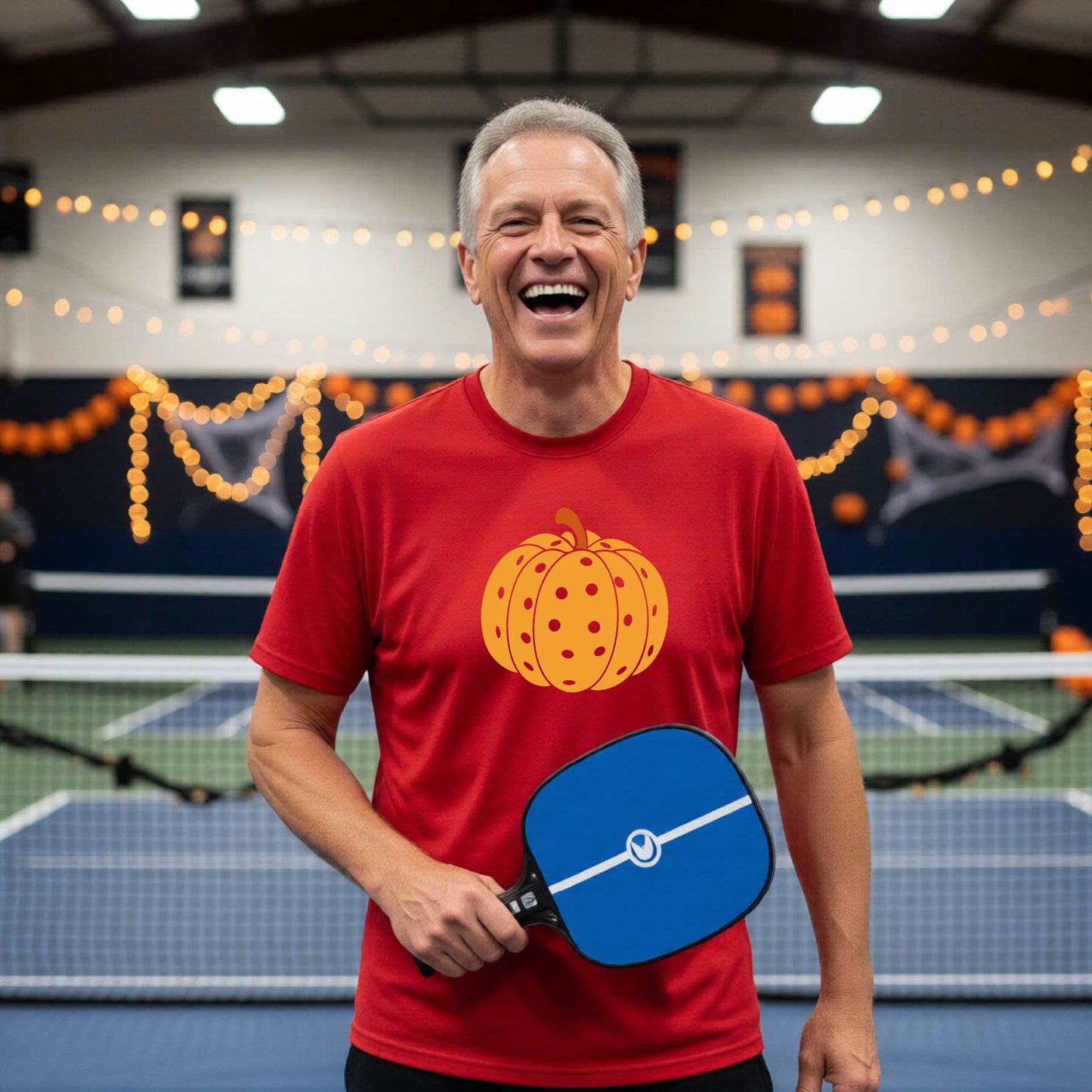 Halloween Mens Pickleball Short-Sleeve T-Shirt Funny Spooky Season Shirt Pickleball Performance Gift Halloween Apparel