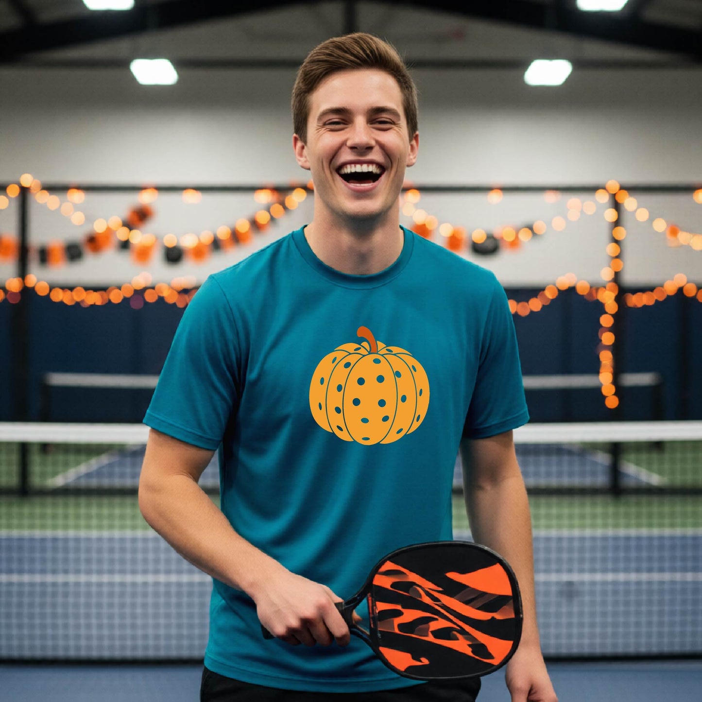 Halloween Mens Pickleball Short-Sleeve T-Shirt Funny Spooky Season Shirt Pickleball Performance Gift Halloween Apparel