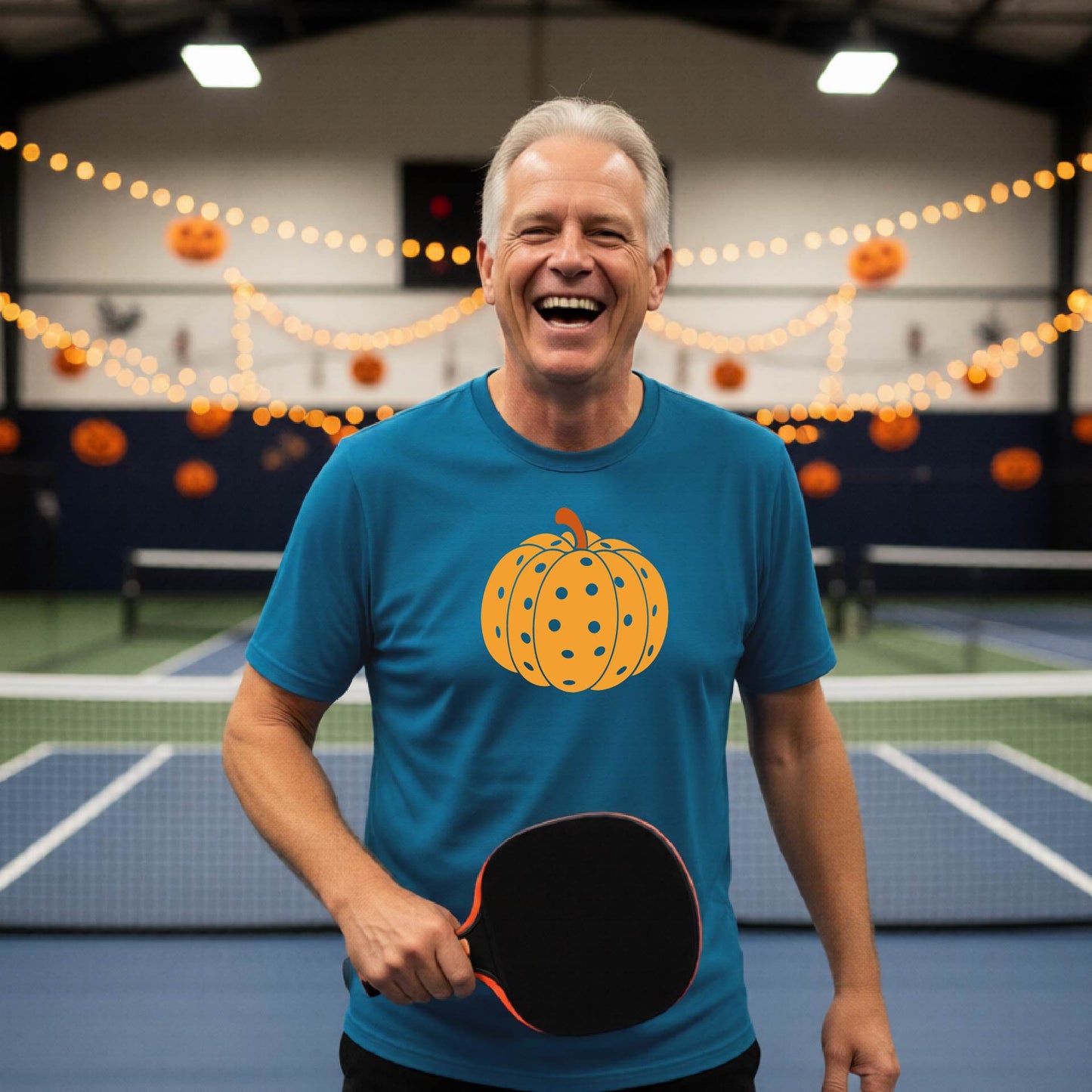 Halloween Mens Pickleball Short-Sleeve T-Shirt Funny Spooky Season Shirt Pickleball Performance Gift Halloween Apparel