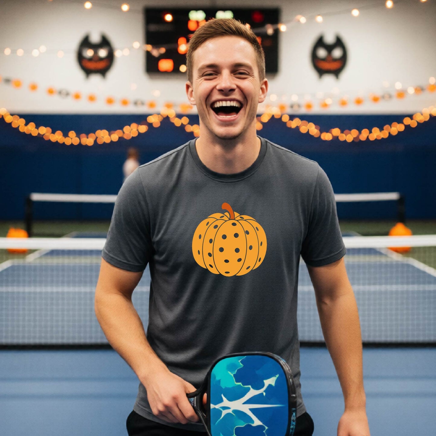 Halloween Mens Pickleball Short-Sleeve T-Shirt Funny Spooky Season Shirt Pickleball Performance Gift Halloween Apparel