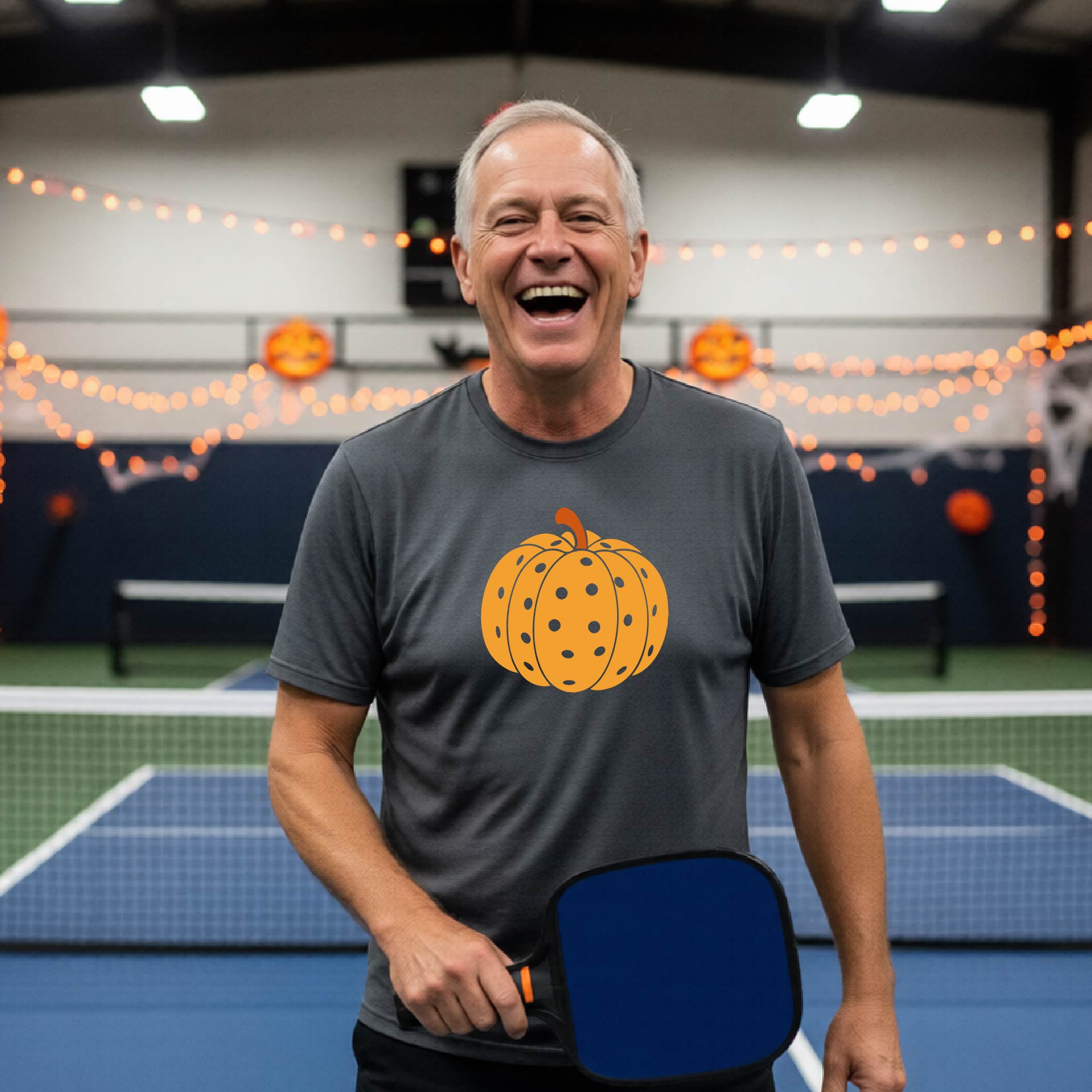 Halloween Mens Pickleball Short-Sleeve T-Shirt Funny Spooky Season Shirt Pickleball Performance Gift Halloween Apparel