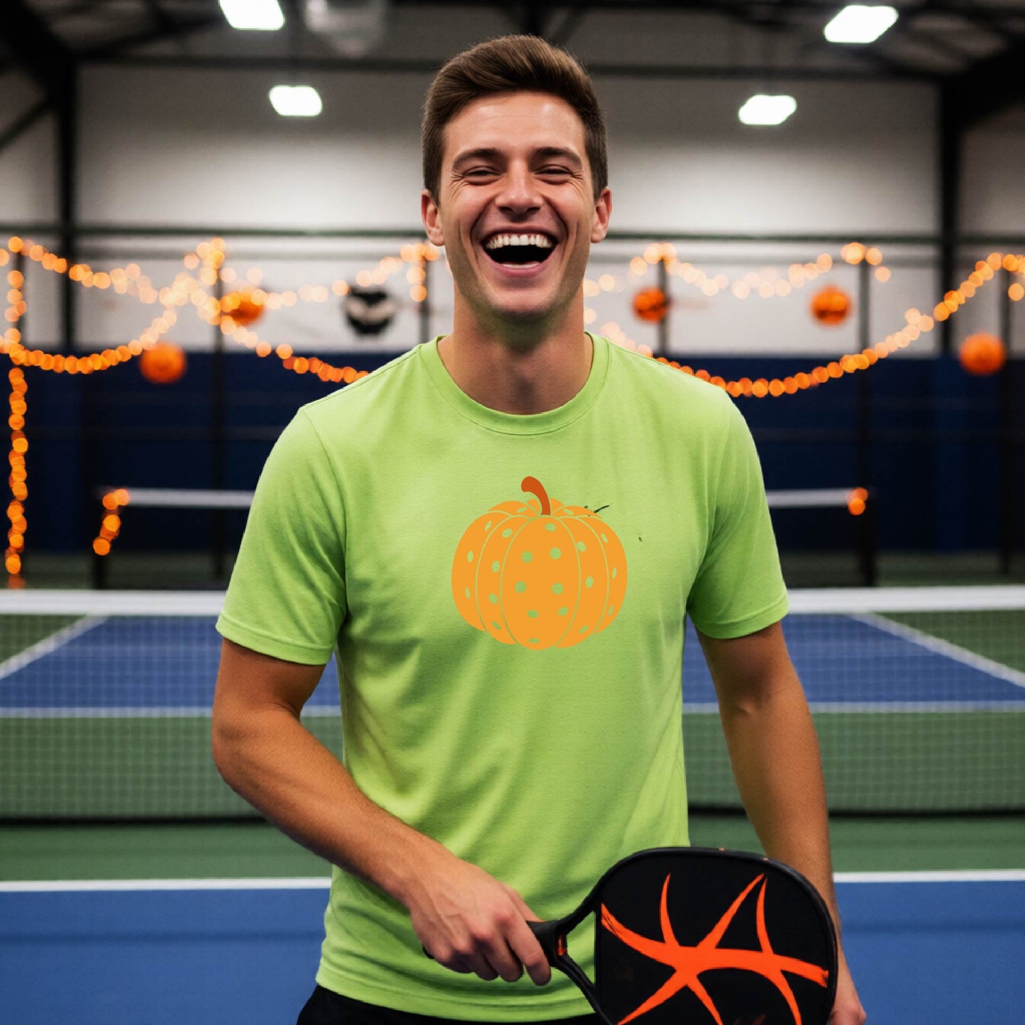 Halloween Mens Pickleball Short-Sleeve T-Shirt Funny Spooky Season Shirt Pickleball Performance Gift Halloween Apparel