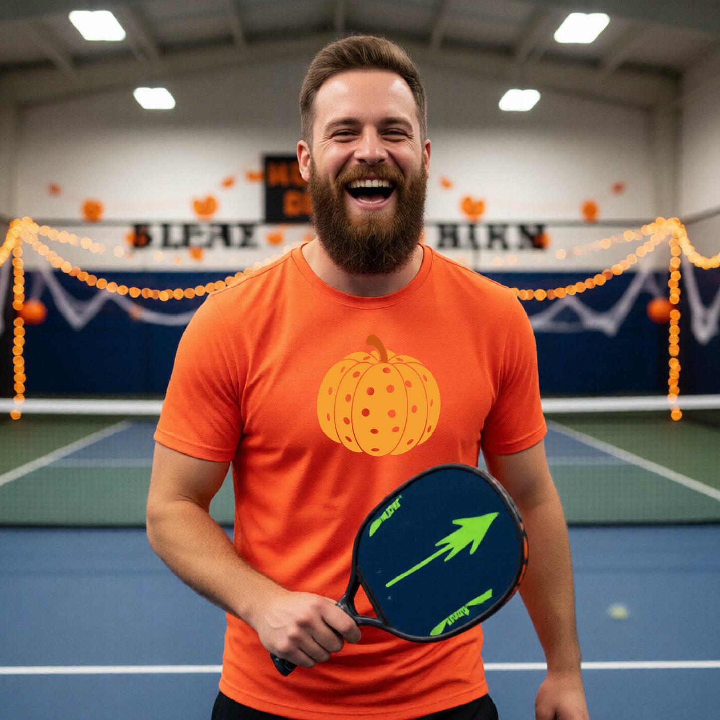 Halloween Mens Pickleball Short-Sleeve T-Shirt Funny Spooky Season Shirt Pickleball Performance Gift Halloween Apparel