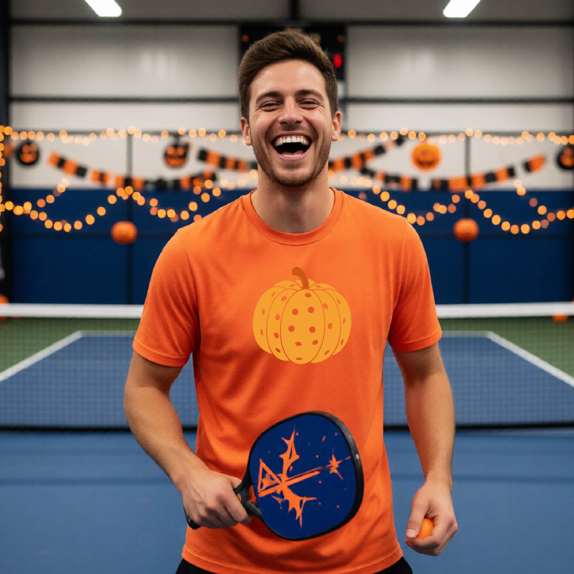 Halloween Mens Pickleball Short-Sleeve T-Shirt Funny Spooky Season Shirt Pickleball Performance Gift Halloween Apparel