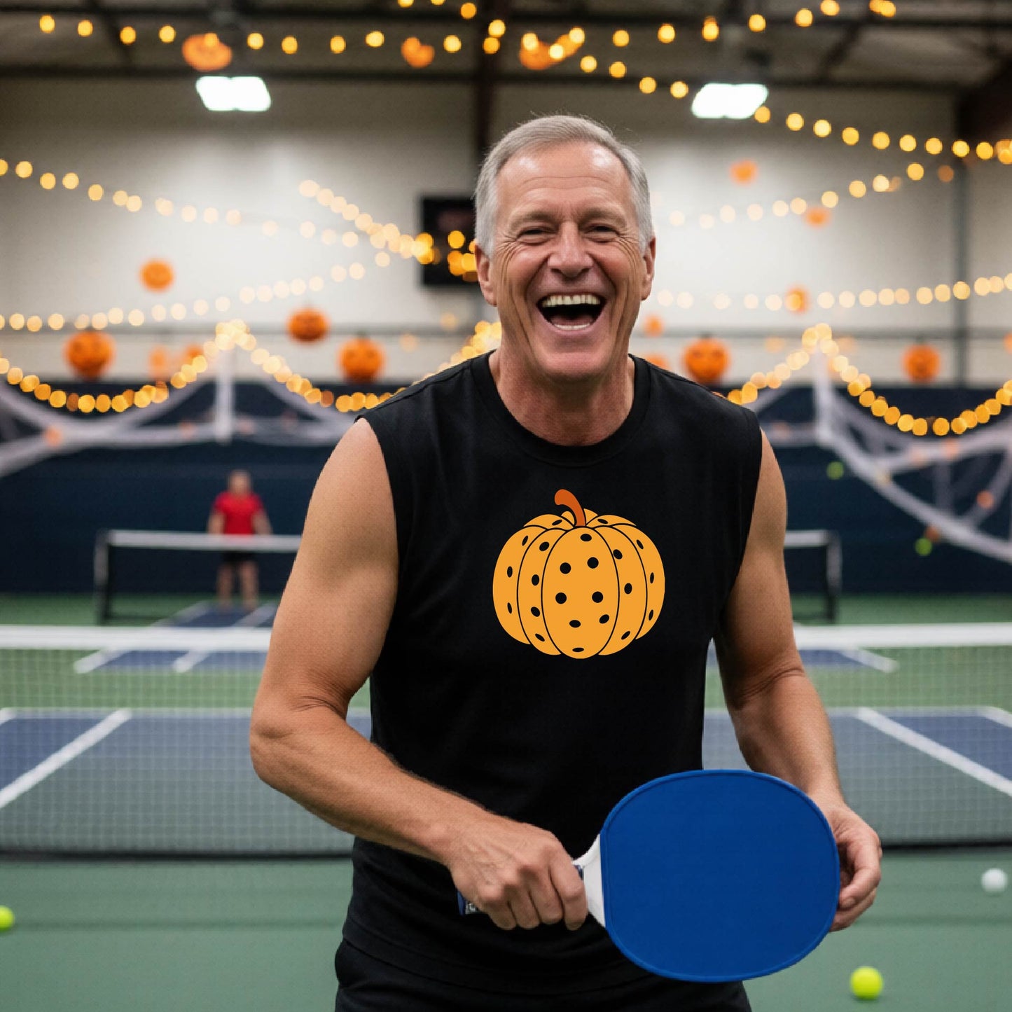 Mens Halloween Pickleball Shirt Funny Pickleball Performance Sleeveless T-Shirt Spooky Season Shirt Pickleball Gift