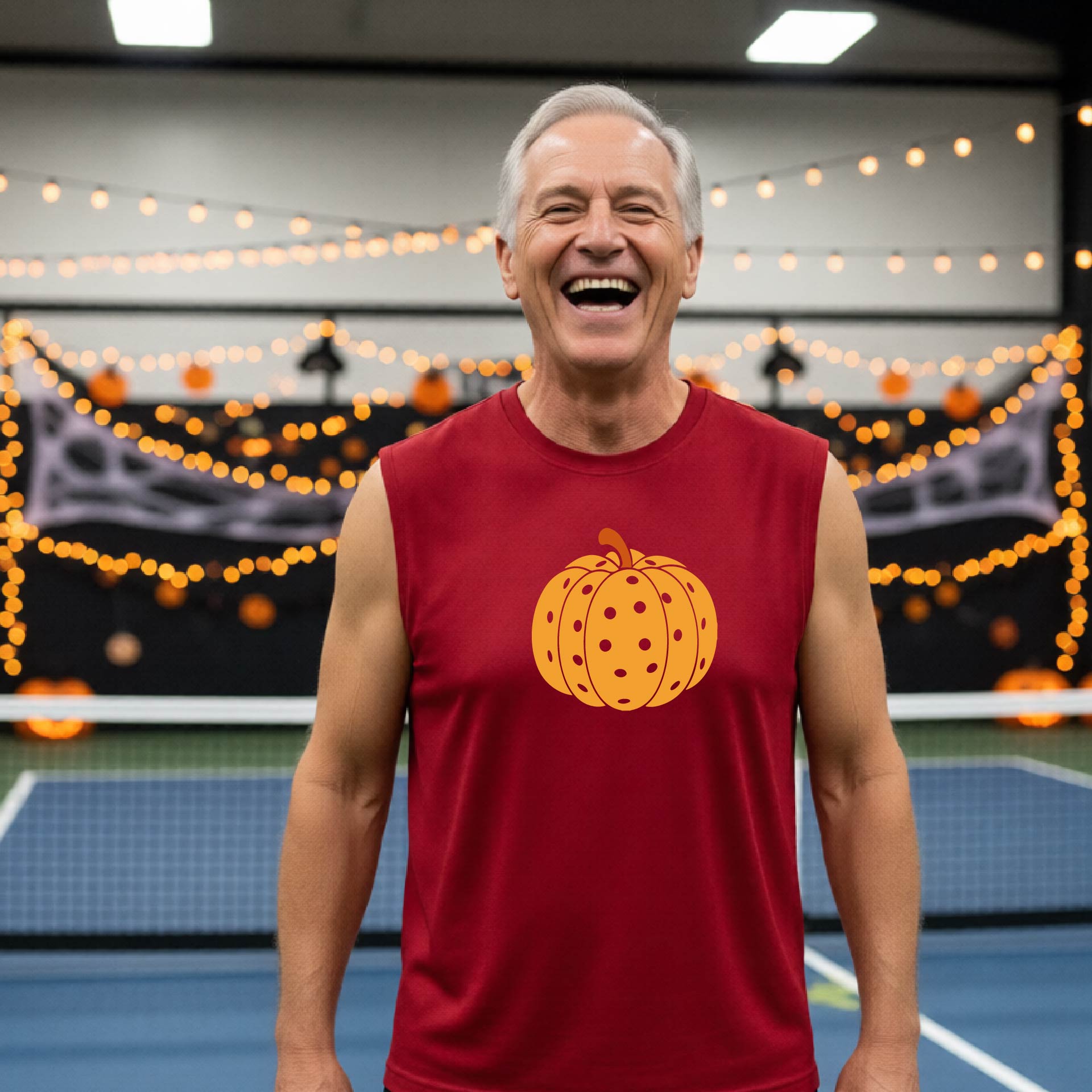 Mens Halloween Pickleball Shirt Funny Pickleball Performance Sleeveless T-Shirt Spooky Season Shirt Pickleball Gift