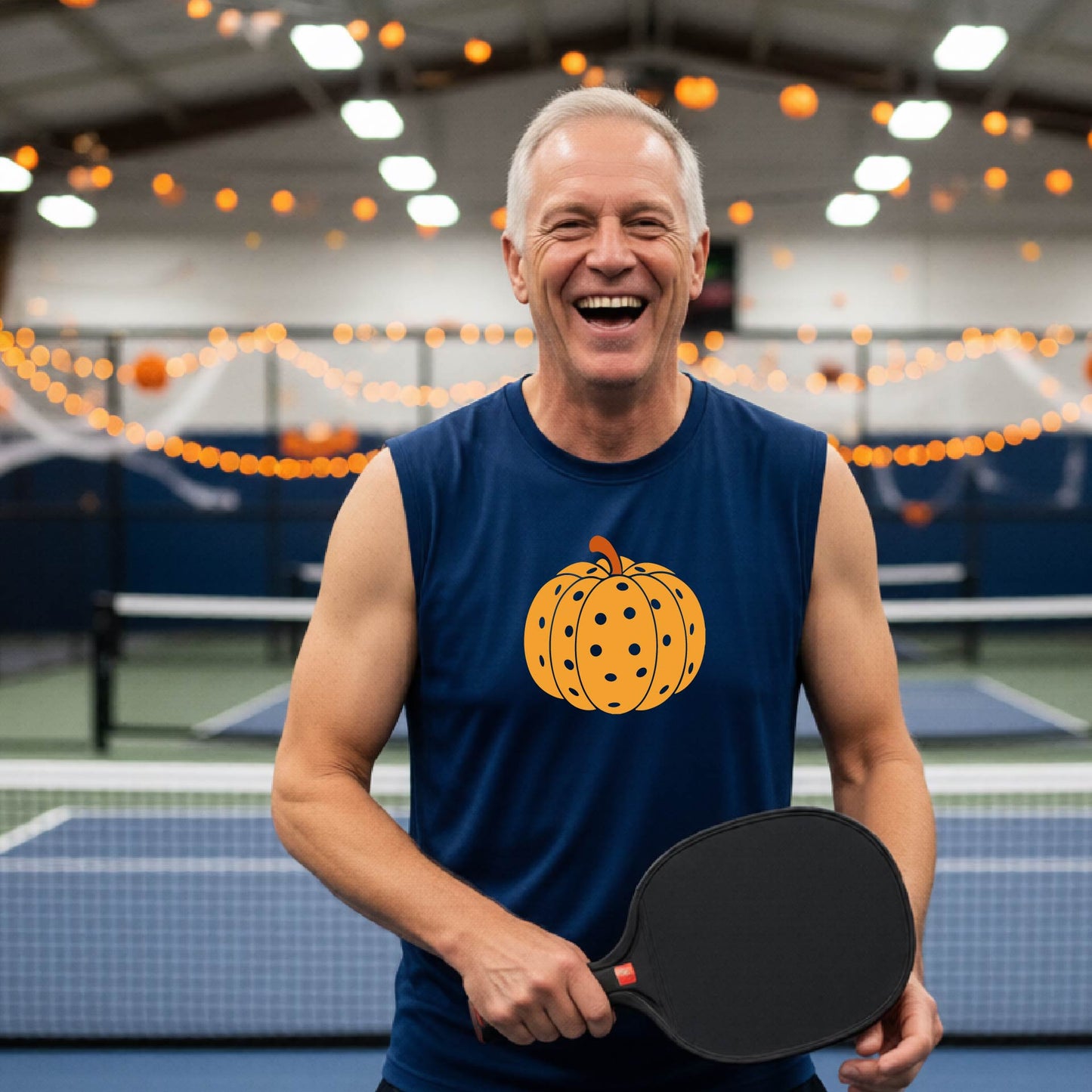 Mens Halloween Pickleball Shirt Funny Pickleball Performance Sleeveless T-Shirt Spooky Season Shirt Pickleball Gift