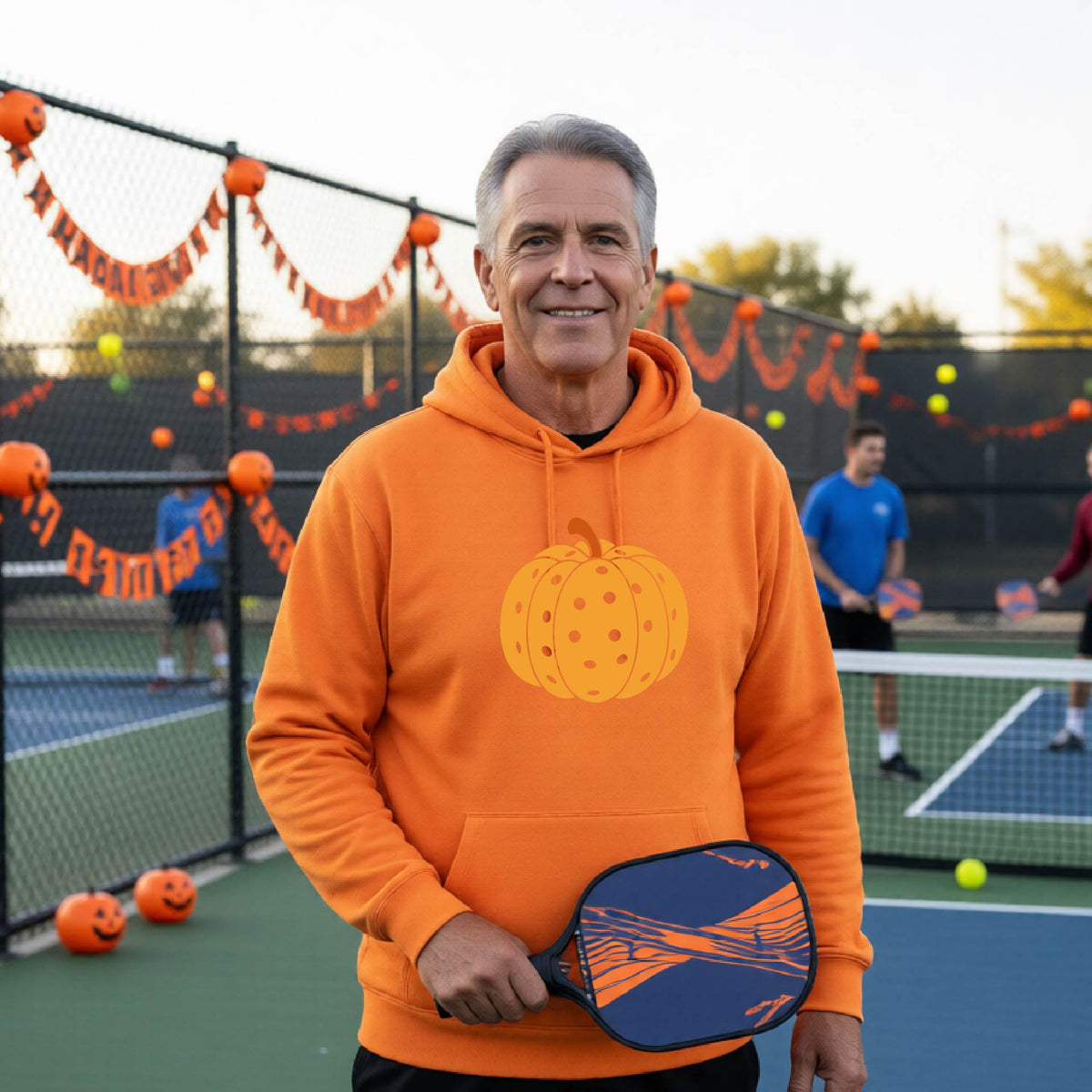 Halloween Unisex Pickleball Hoodie Funny Spooky Season Sweatshirt Pickleball Pullover Apparel