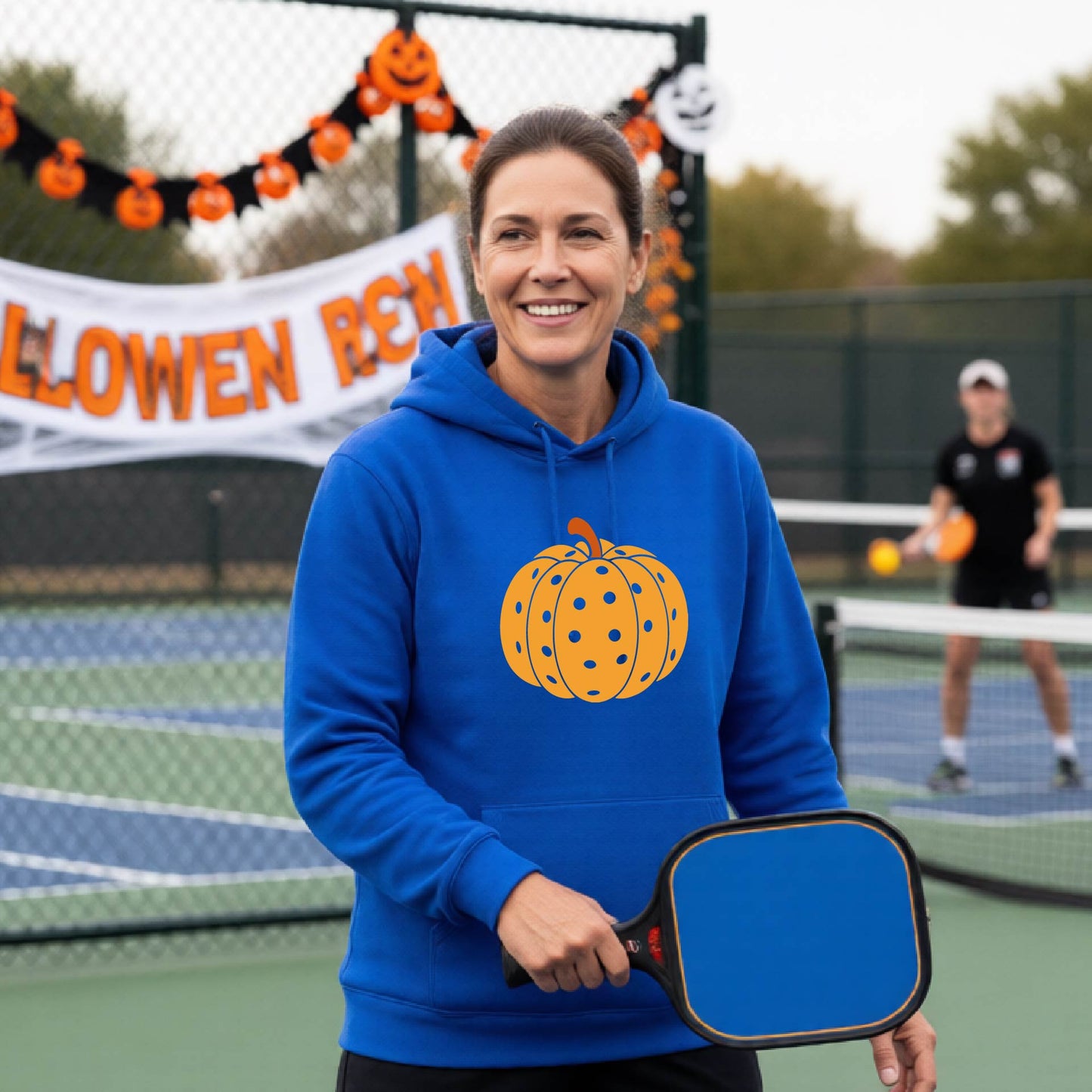 Halloween Unisex Pickleball Hoodie Funny Spooky Season Sweatshirt Pickleball Pullover Apparel