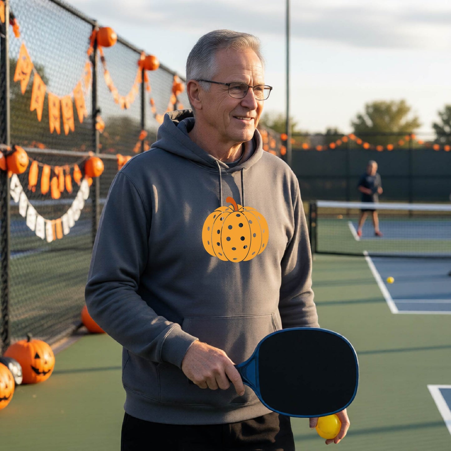 Halloween Unisex Pickleball Hoodie Funny Spooky Season Sweatshirt Pickleball Pullover Apparel