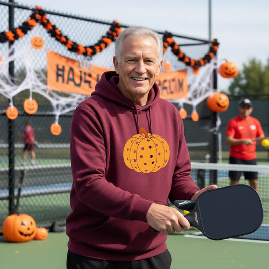 Halloween Unisex Pickleball Hoodie Funny Spooky Season Sweatshirt Pickleball Pullover Apparel