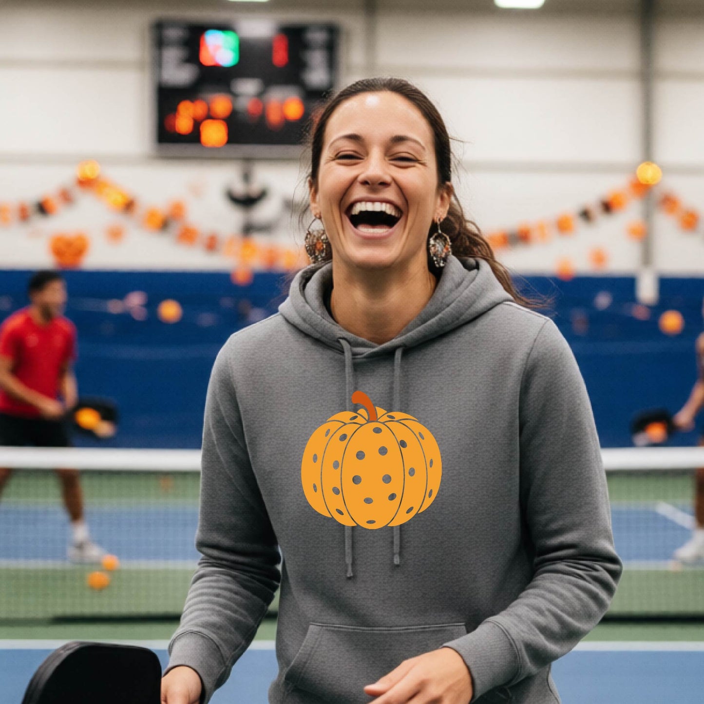 Womens Halloween Pickleball Hoodie Spooky Season Sweatshirt Pickleball Clothing Pullover