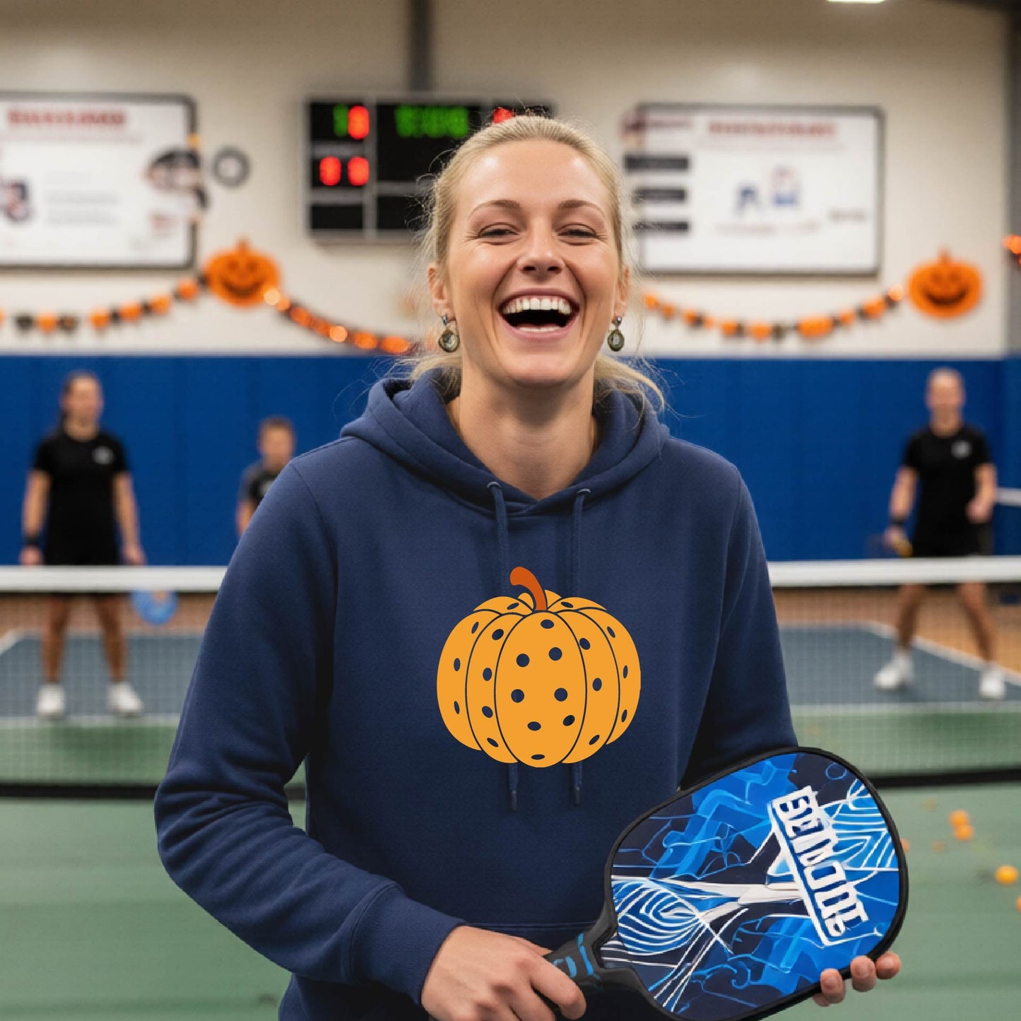 Womens Halloween Pickleball Hoodie Spooky Season Sweatshirt Pickleball Clothing Pullover