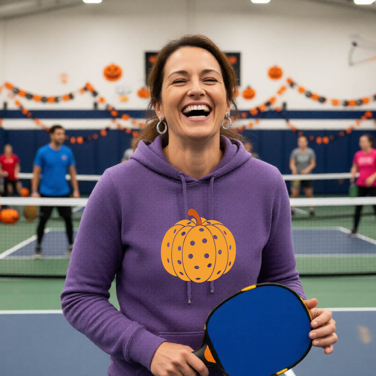 Womens Halloween Pickleball Hoodie Spooky Season Sweatshirt Pickleball Clothing Pullover