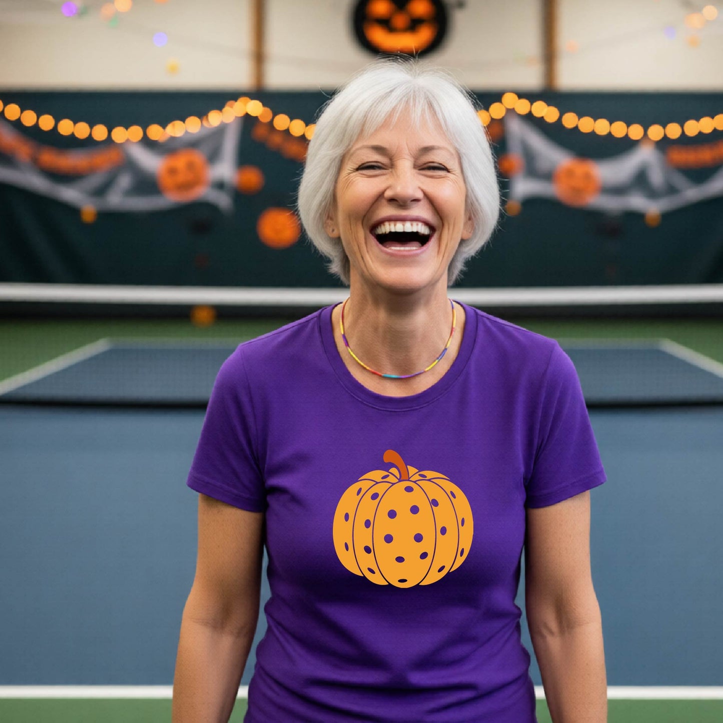 Pickleball Womens Halloween Shirt Funny Moisture-Wicking Short-Sleeve T-Shirt Spooky Season Pickleball Apparel Gift for Players