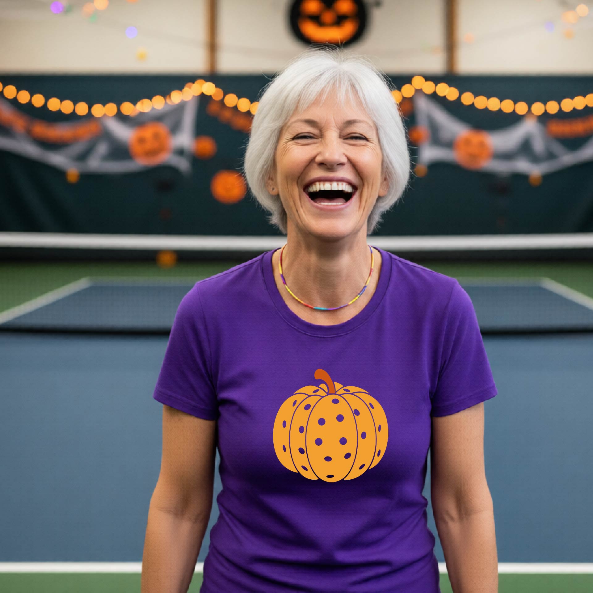 Pickleball Womens Halloween Shirt Funny Moisture-Wicking Short-Sleeve T-Shirt Spooky Season Pickleball Apparel Gift for Players