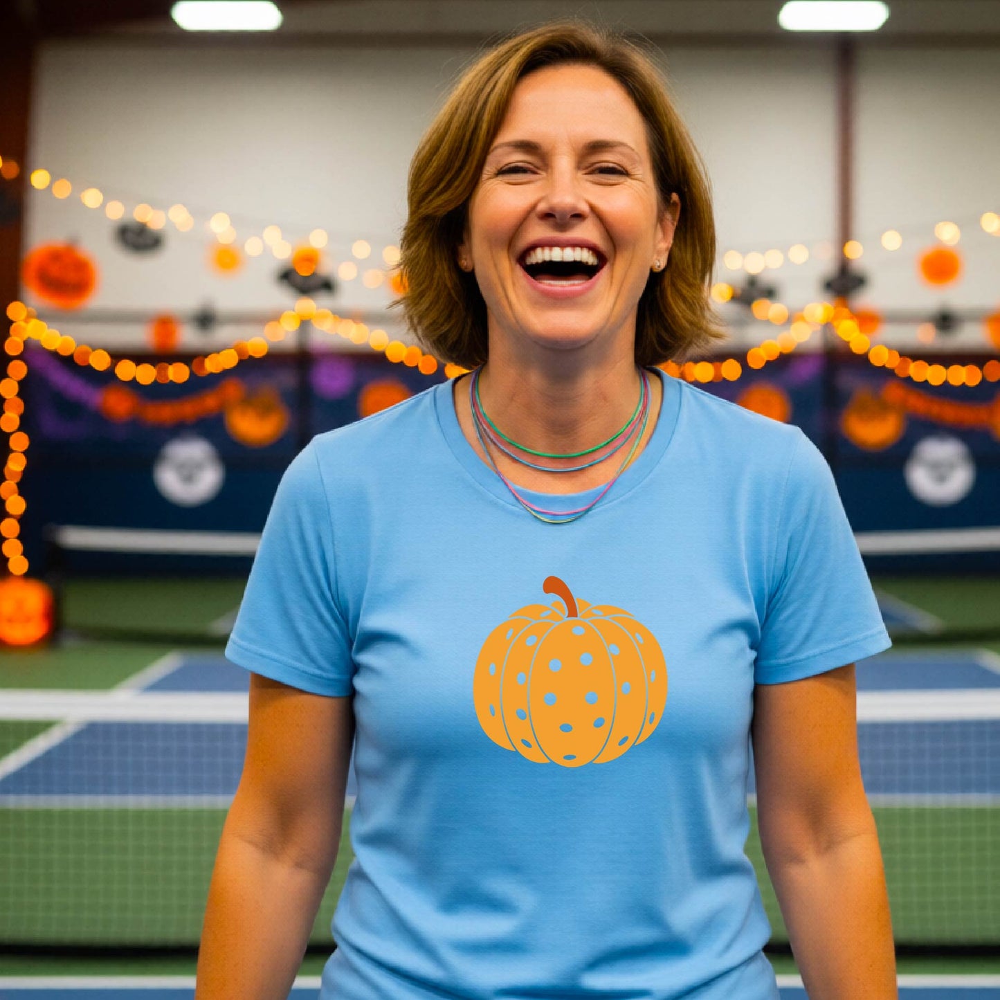 Pickleball Womens Halloween Shirt Funny Moisture-Wicking Short-Sleeve T-Shirt Spooky Season Pickleball Apparel Gift for Players