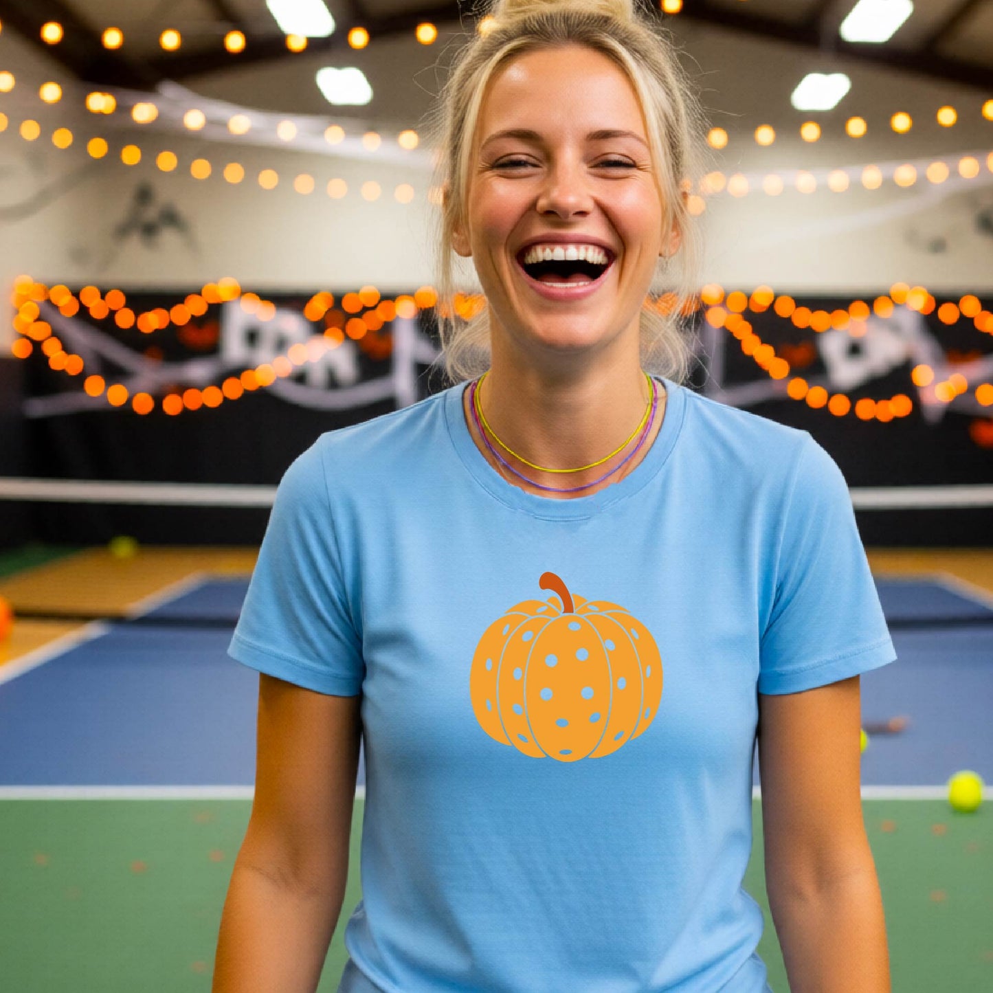 Pickleball Womens Halloween Shirt Funny Moisture-Wicking Short-Sleeve T-Shirt Spooky Season Pickleball Apparel Gift for Players
