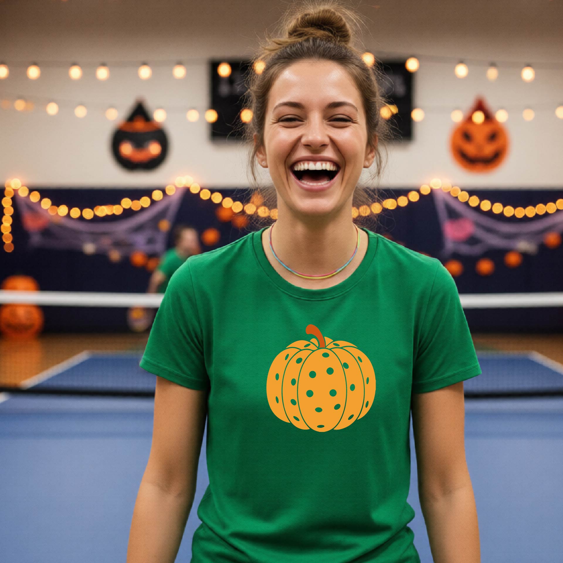 Pickleball Womens Halloween Shirt Funny Moisture-Wicking Short-Sleeve T-Shirt Spooky Season Pickleball Apparel Gift for Players