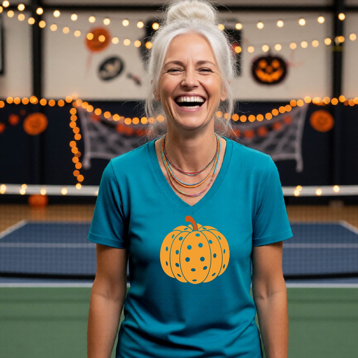 Pickleball Womens Halloween Shirt Funny Moisture-Wicking Short-Sleeve T-Shirt Spooky Season Pickleball Apparel Gift for Players