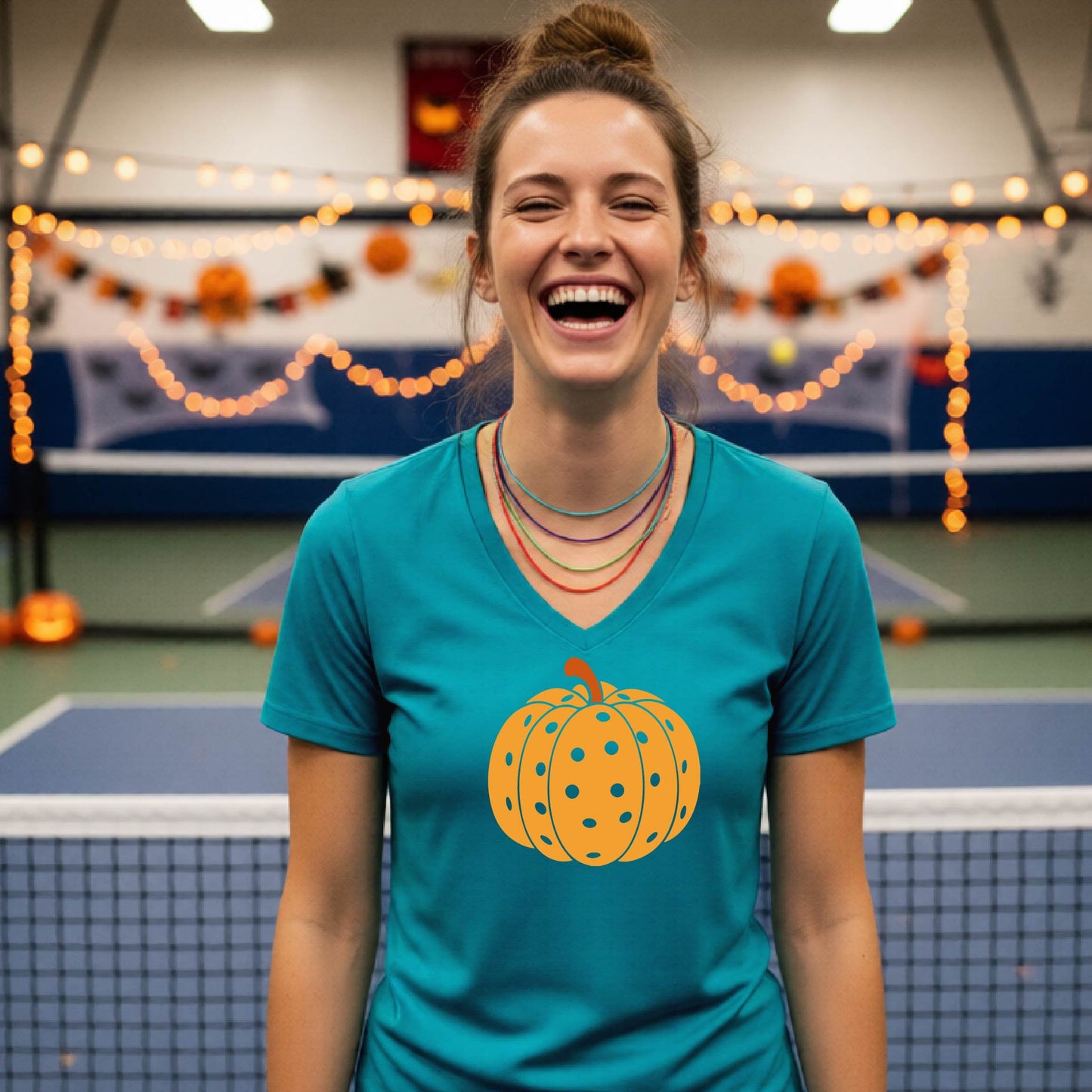 Pickleball Womens Halloween Shirt Funny Moisture-Wicking Short-Sleeve T-Shirt Spooky Season Pickleball Apparel Gift for Players