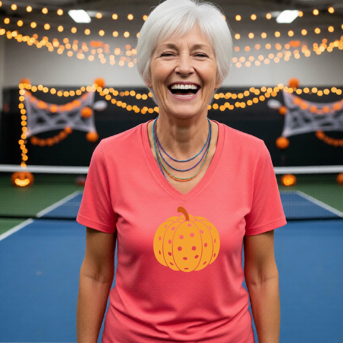 Pickleball Womens Halloween Shirt Funny Moisture-Wicking Short-Sleeve T-Shirt Spooky Season Pickleball Apparel Gift for Players
