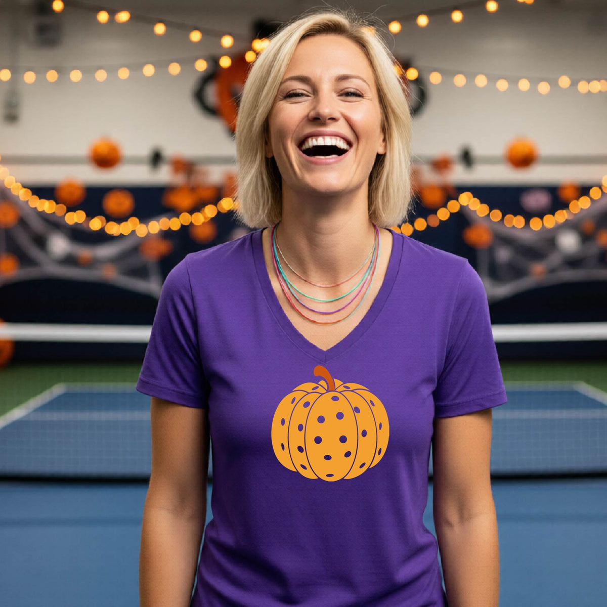 Pickleball Womens Halloween Shirt Funny Moisture-Wicking Short-Sleeve T-Shirt Spooky Season Pickleball Apparel Gift for Players