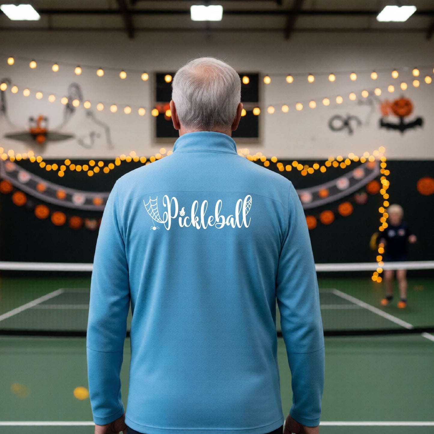 Mens Halloween Pickleball Quarter-Zip Shirt Funny Pickleball Performance Spooky Season Shirt Pickleball Gift