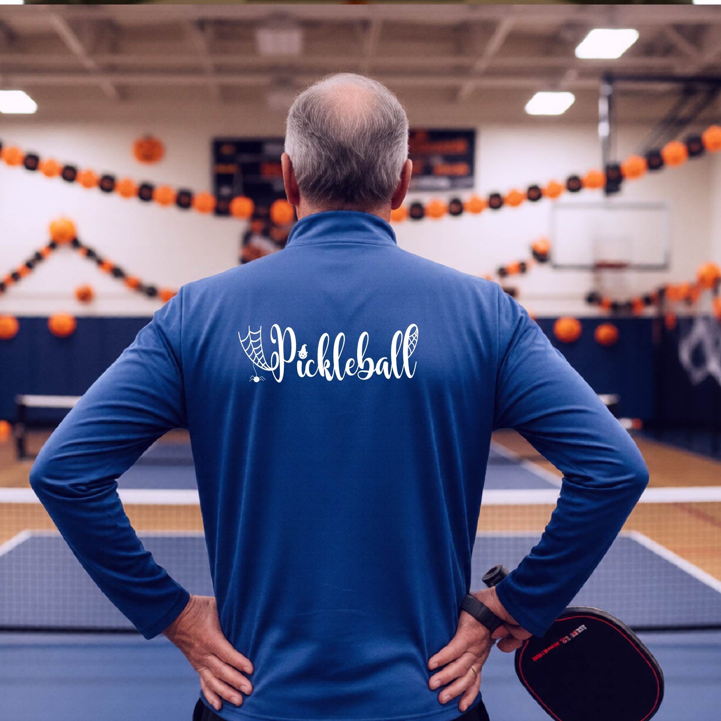 Mens Halloween Pickleball Quarter-Zip Shirt Funny Pickleball Performance Spooky Season Shirt Pickleball Gift