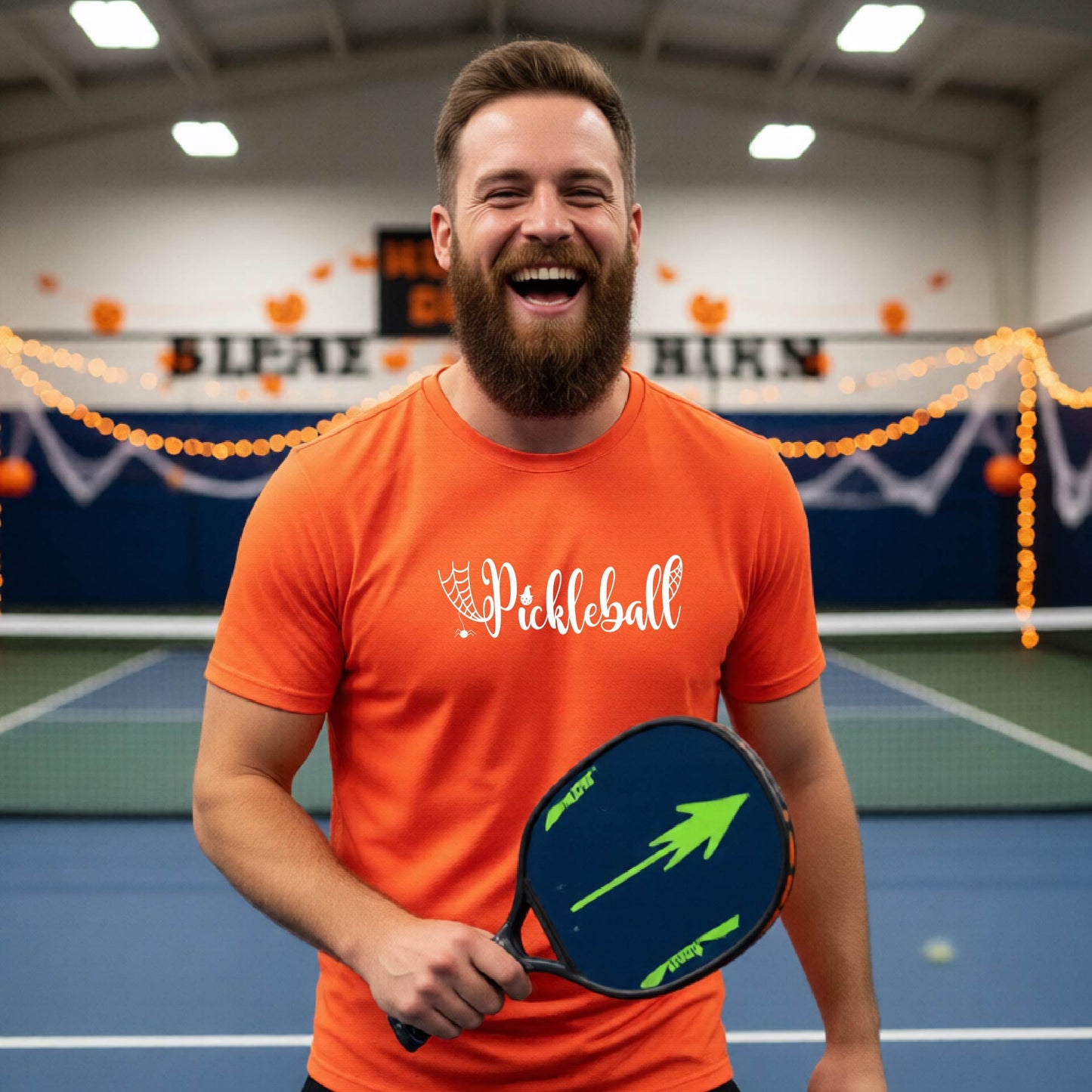 Halloween Mens Pickleball T-Shirt Funny Spooky Season Short-Sleeve Shirt Pickleball Performance Gift Halloween Apparel
