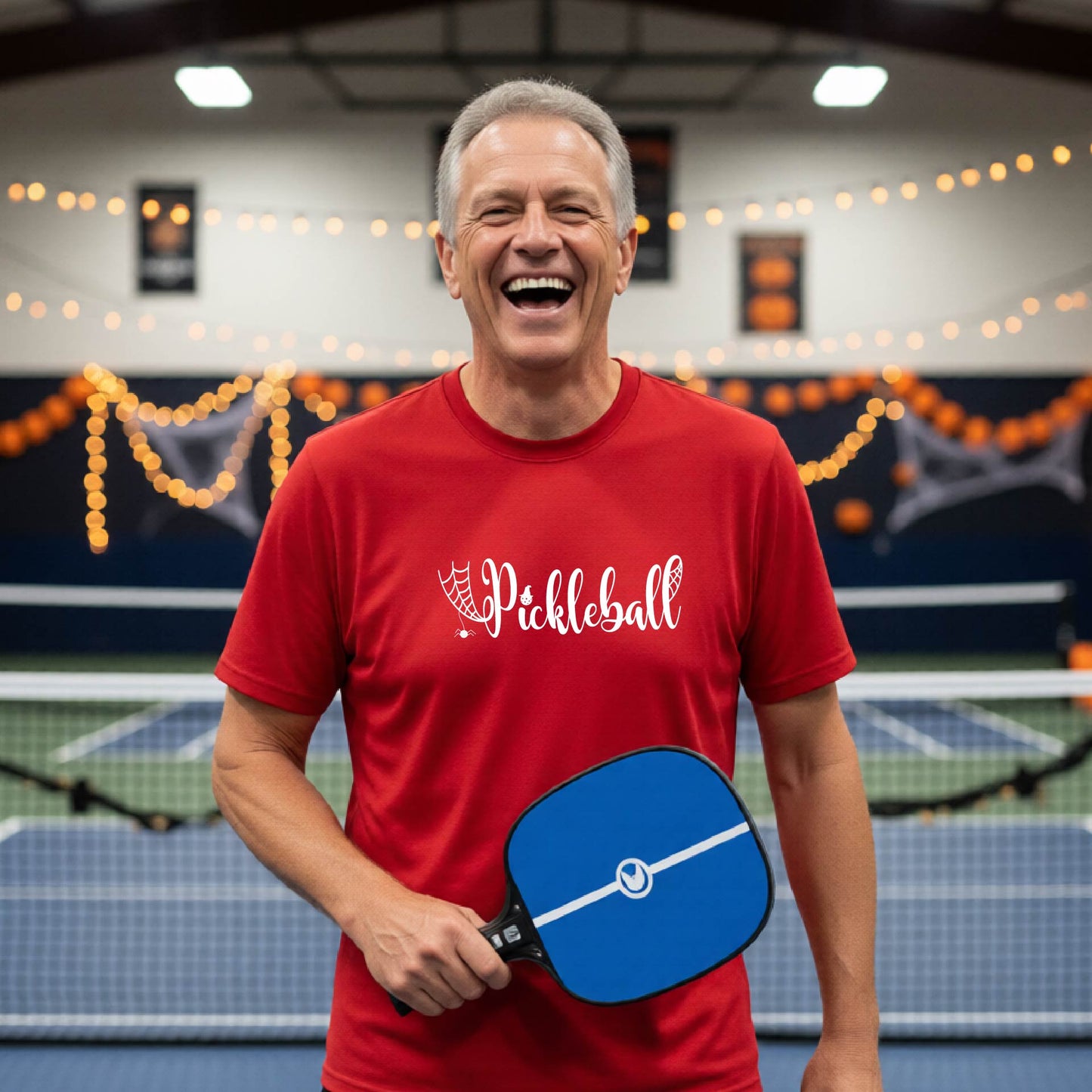 Halloween Mens Pickleball T-Shirt Funny Spooky Season Short-Sleeve Shirt Pickleball Performance Gift Halloween Apparel