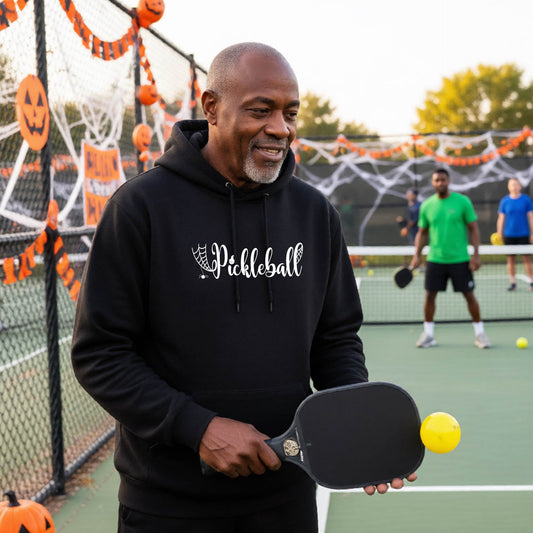 Halloween Unisex Pickleball Hoodie Funny Spooky Season Sweatshirt Pickleball Pullover Apparel